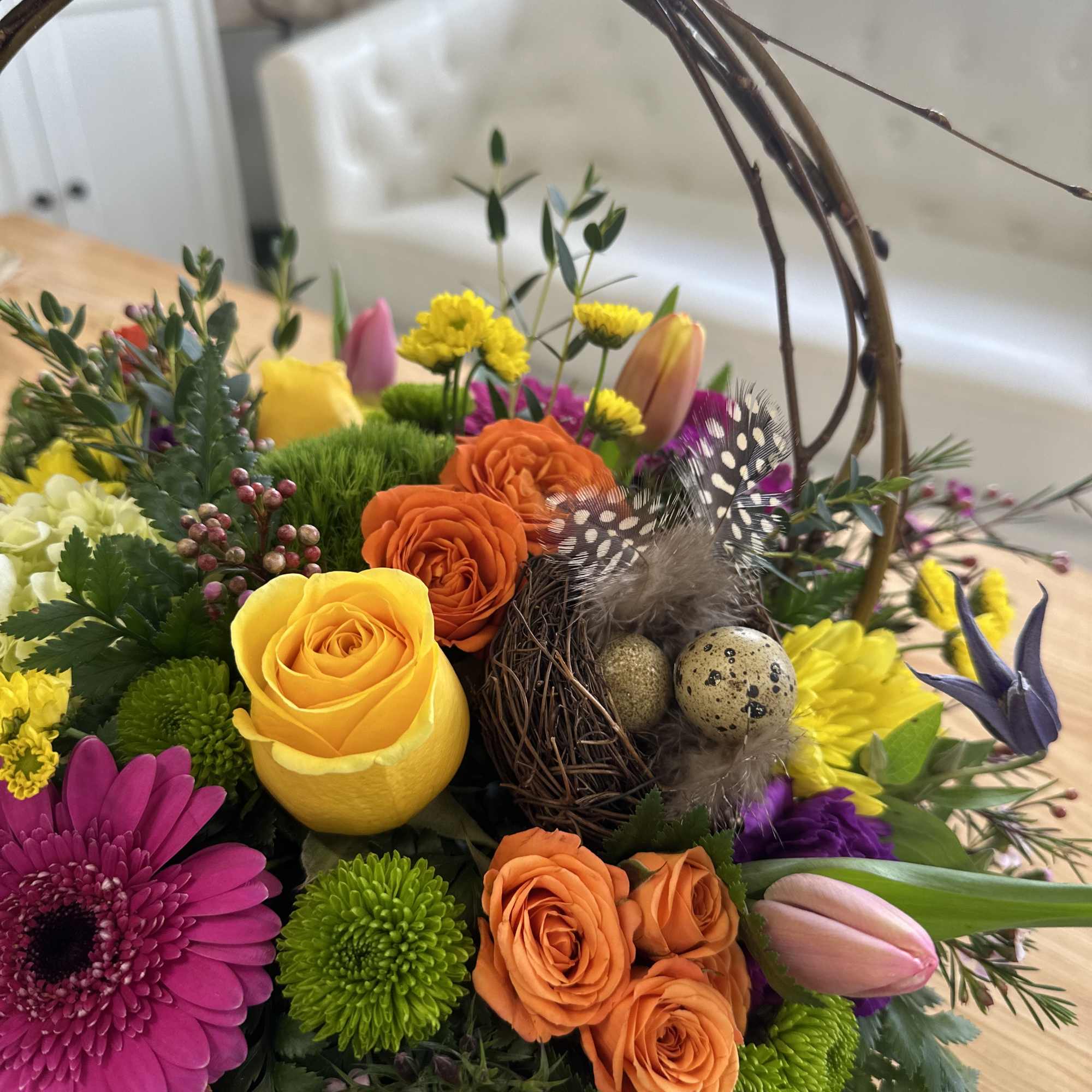 Elevate your Easter celebrations with the exquisite Easter Flower Basket by Westford, photo 3 of 3
