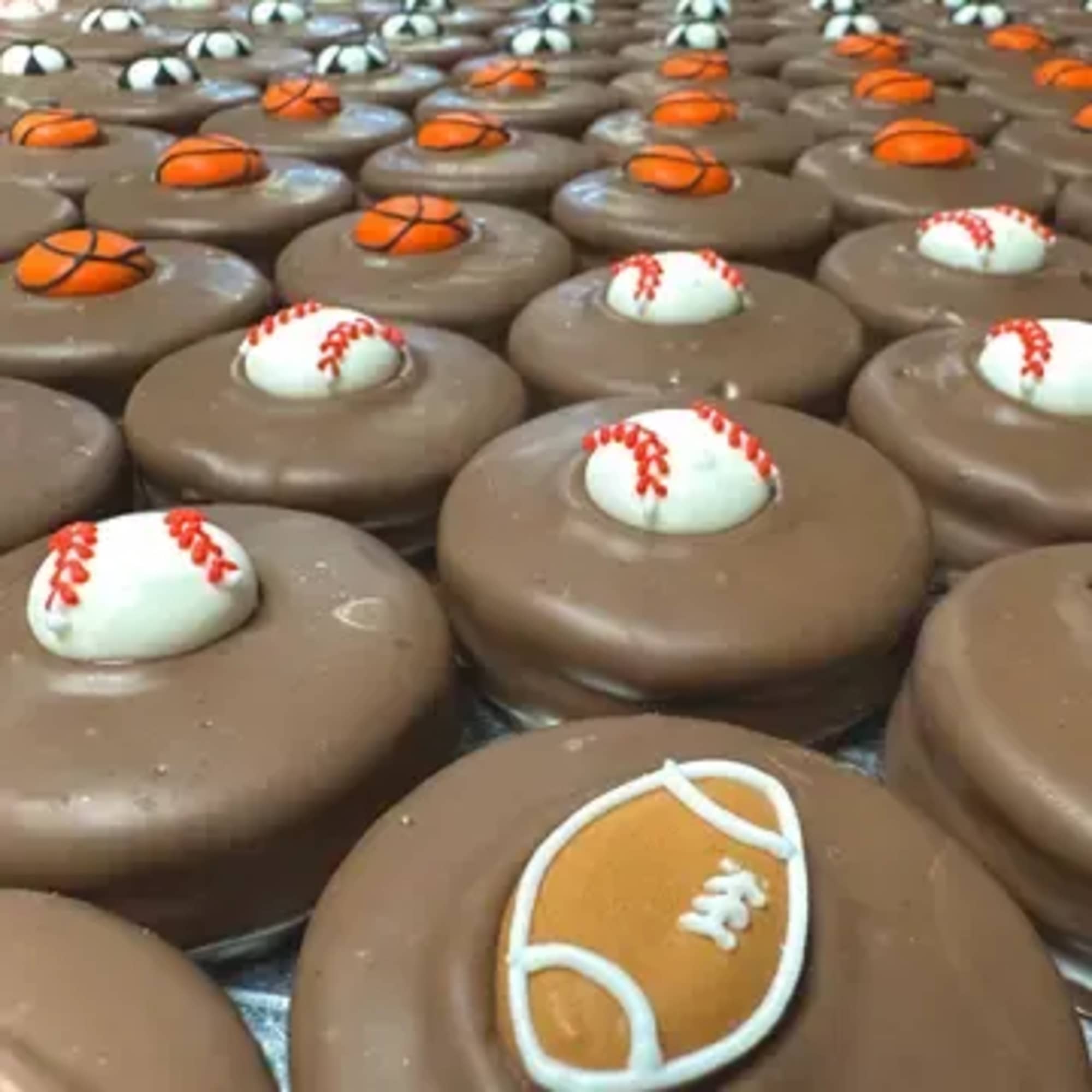 Rows of colorful, chocolate-covered Oreos make a playful alternative to a traditional, photo 3 of 3