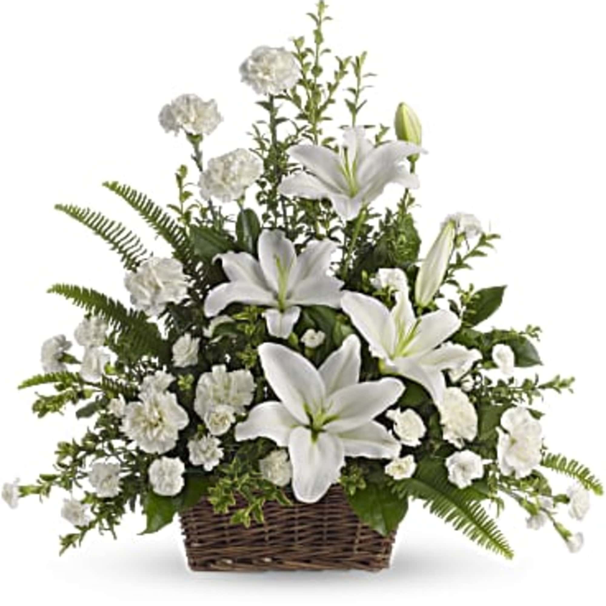 Tranquil White Lilies Basket in South Ogden, UT | Floral Expressions