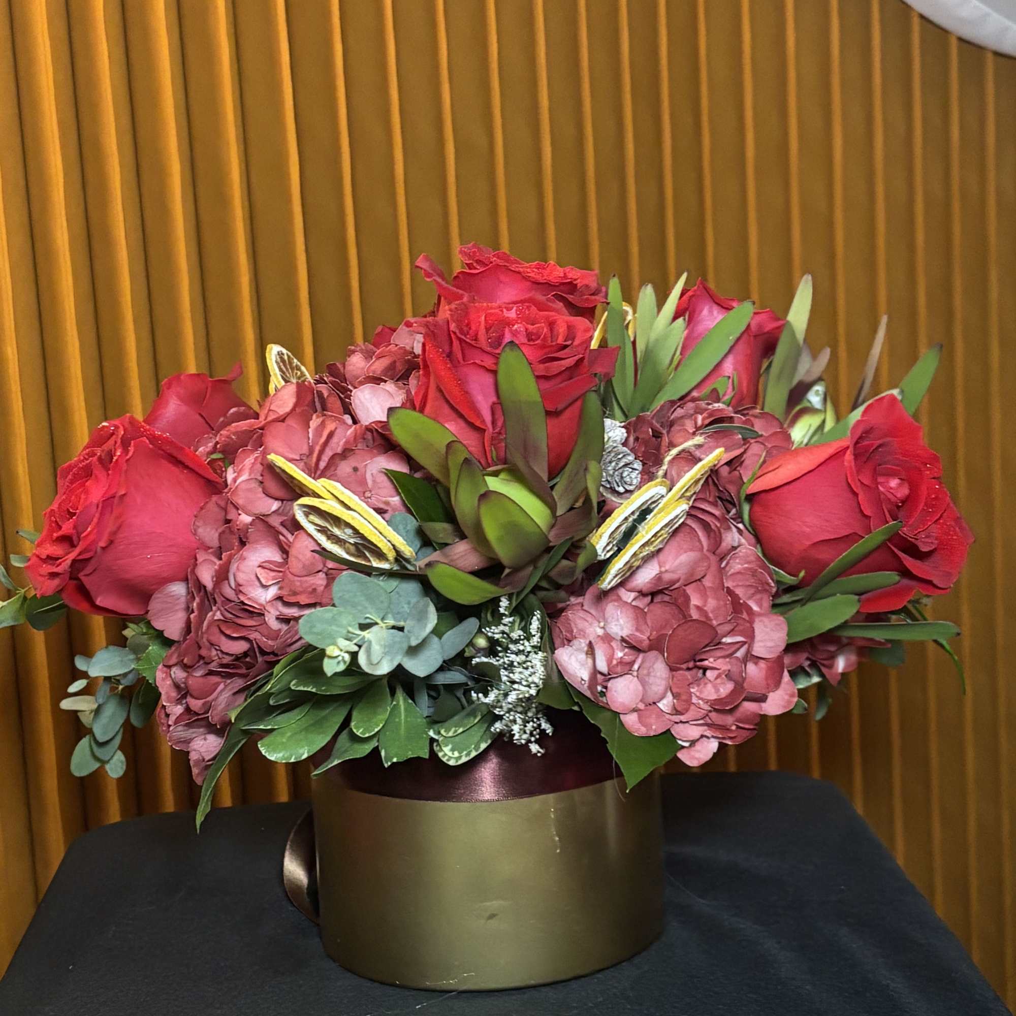 Couture Christmas is a luxury holiday floral arrangement inspired by fashion-forward design, photo 2 of 2