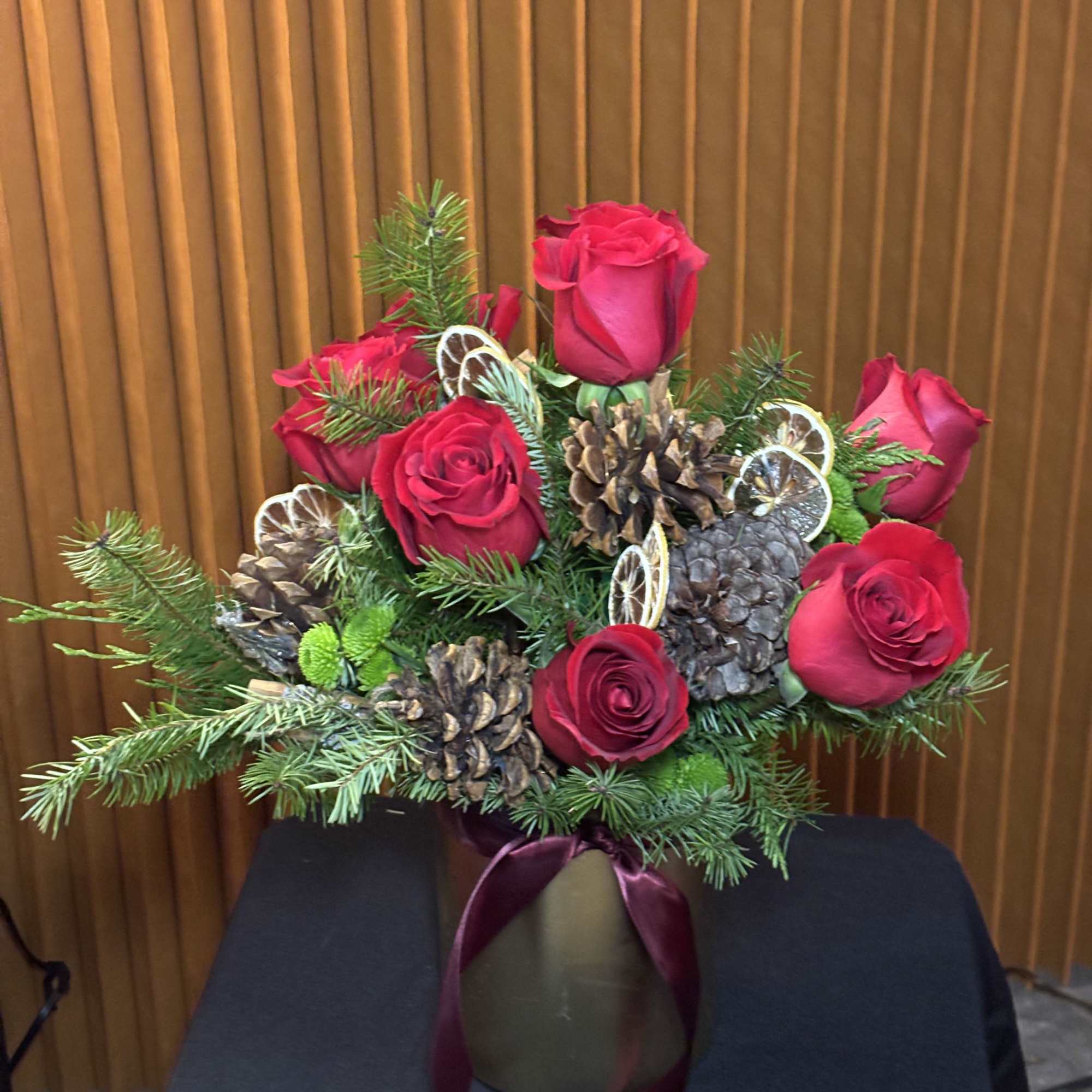 Velvet Holly is a luxurious Christmas floral arrangement designed to bring timeless, photo 2 of 2