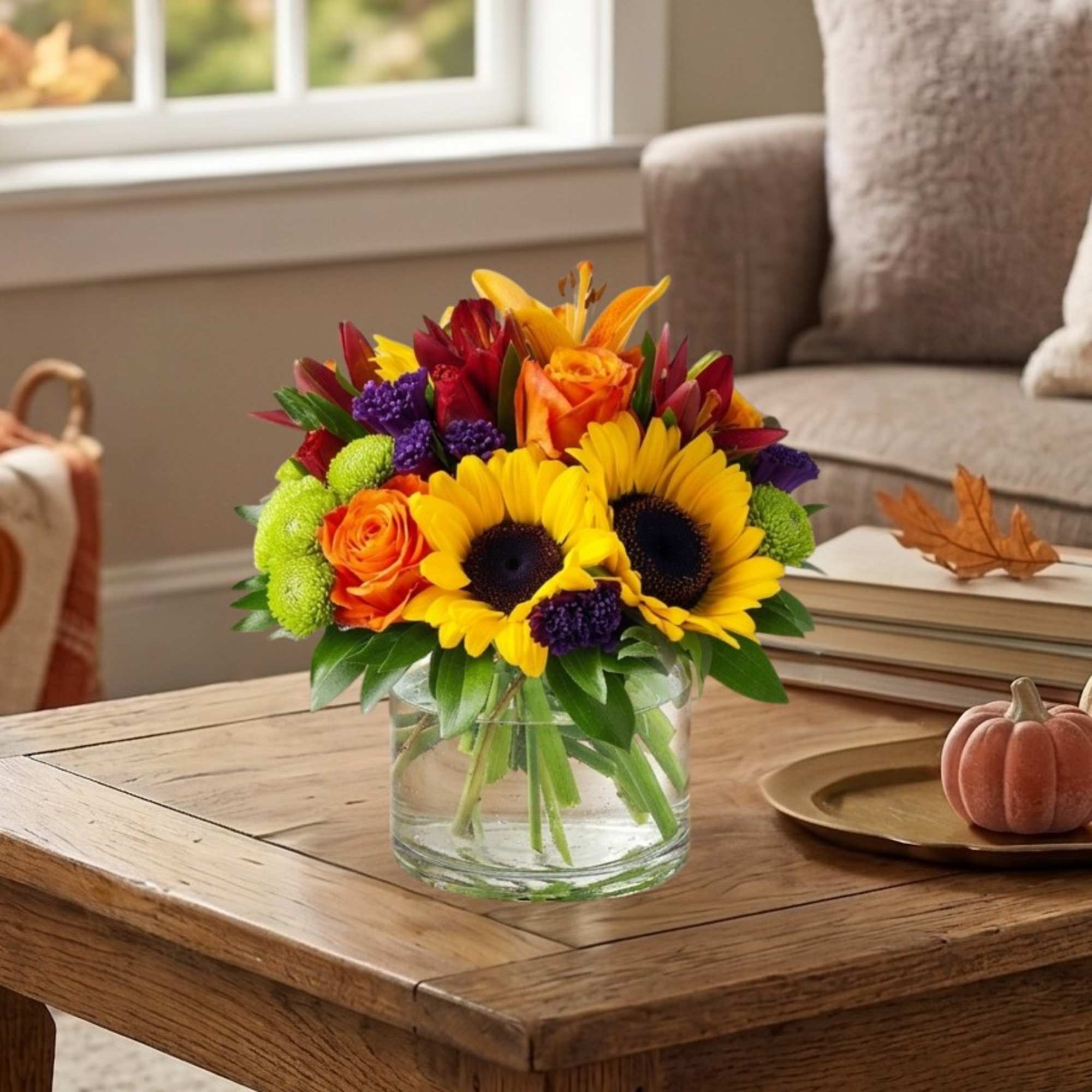 This vibrant mix spills joy in every direction, similar to autumn leaves