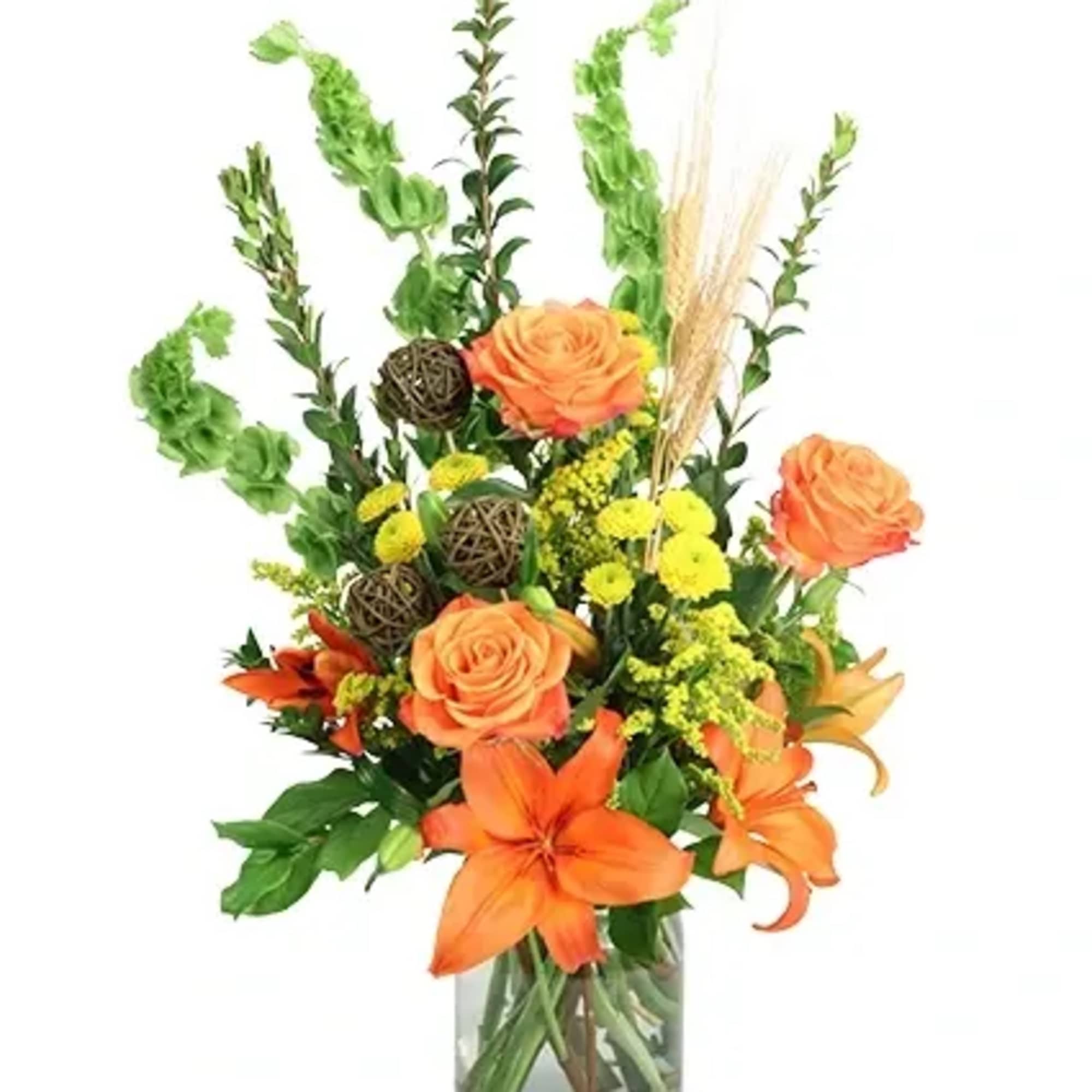 Bring the beauty of the setting sun indoors with this striking arrangement!