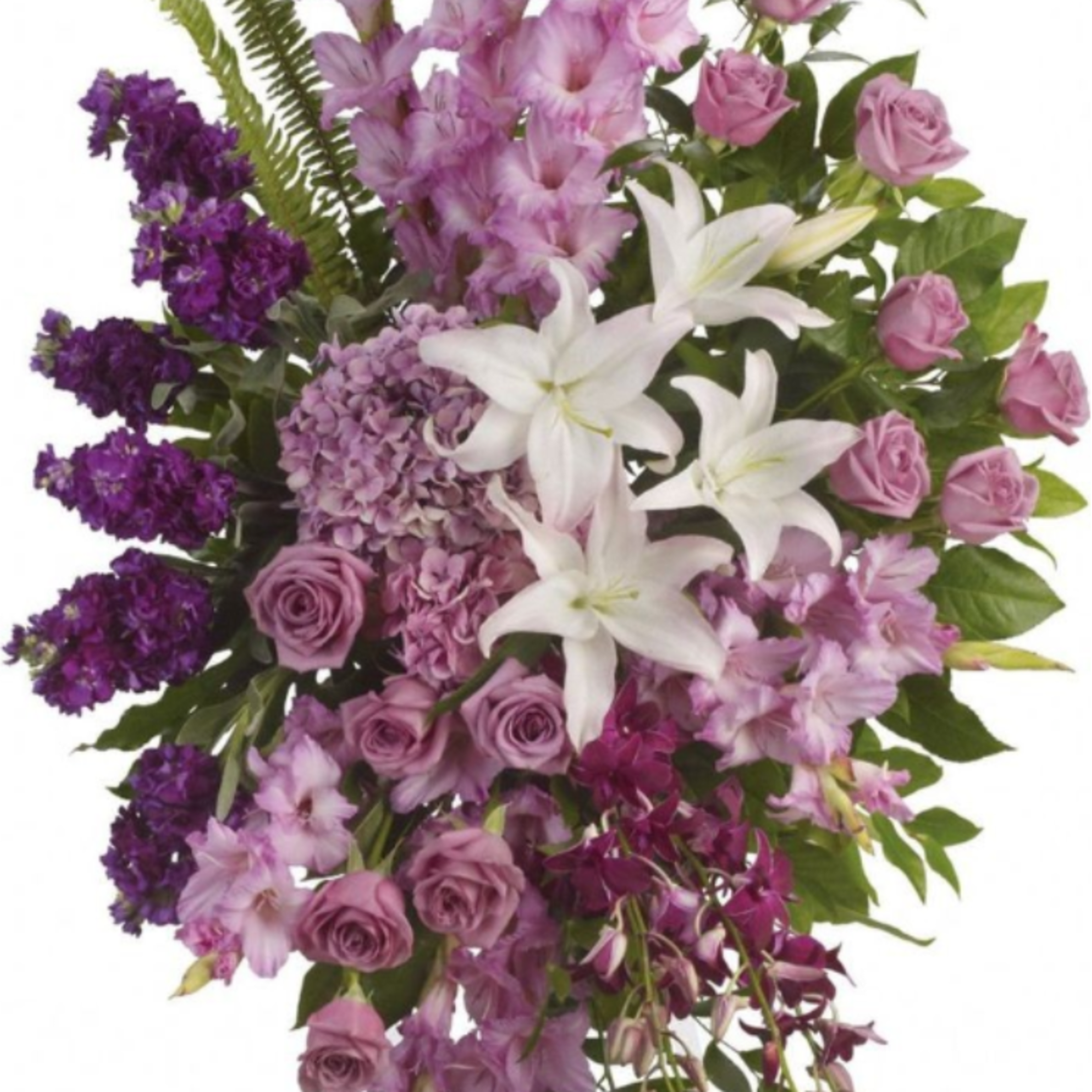 A lovely lavender spray of flowers lets you share your compassion, hope