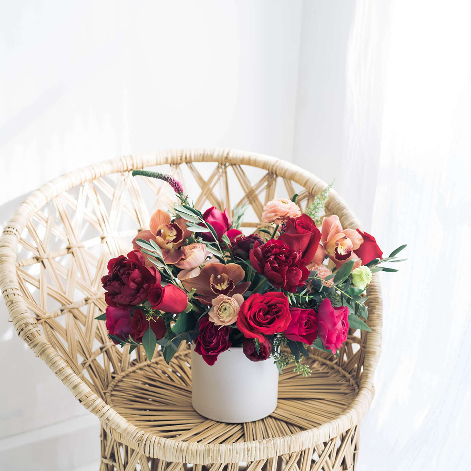 Lovely mix of premium red ans burgundy blooms. 15&rdquo; approx., photo 4 of 4
