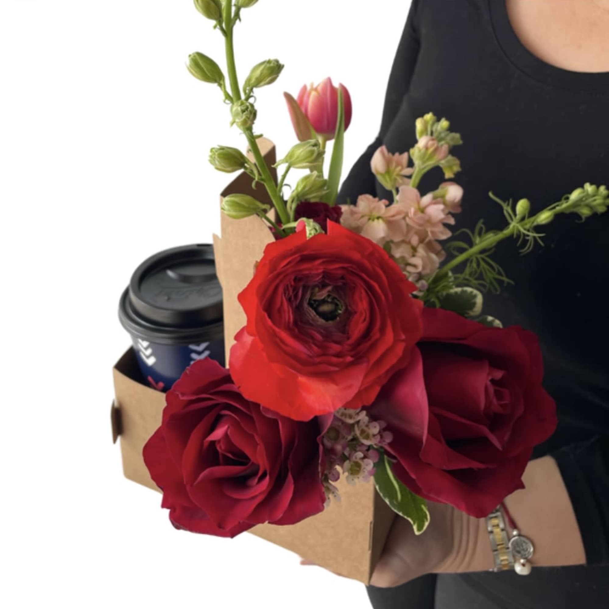 Does not include drink. Includes flowers and cupholder only. :)

Bring your favorite