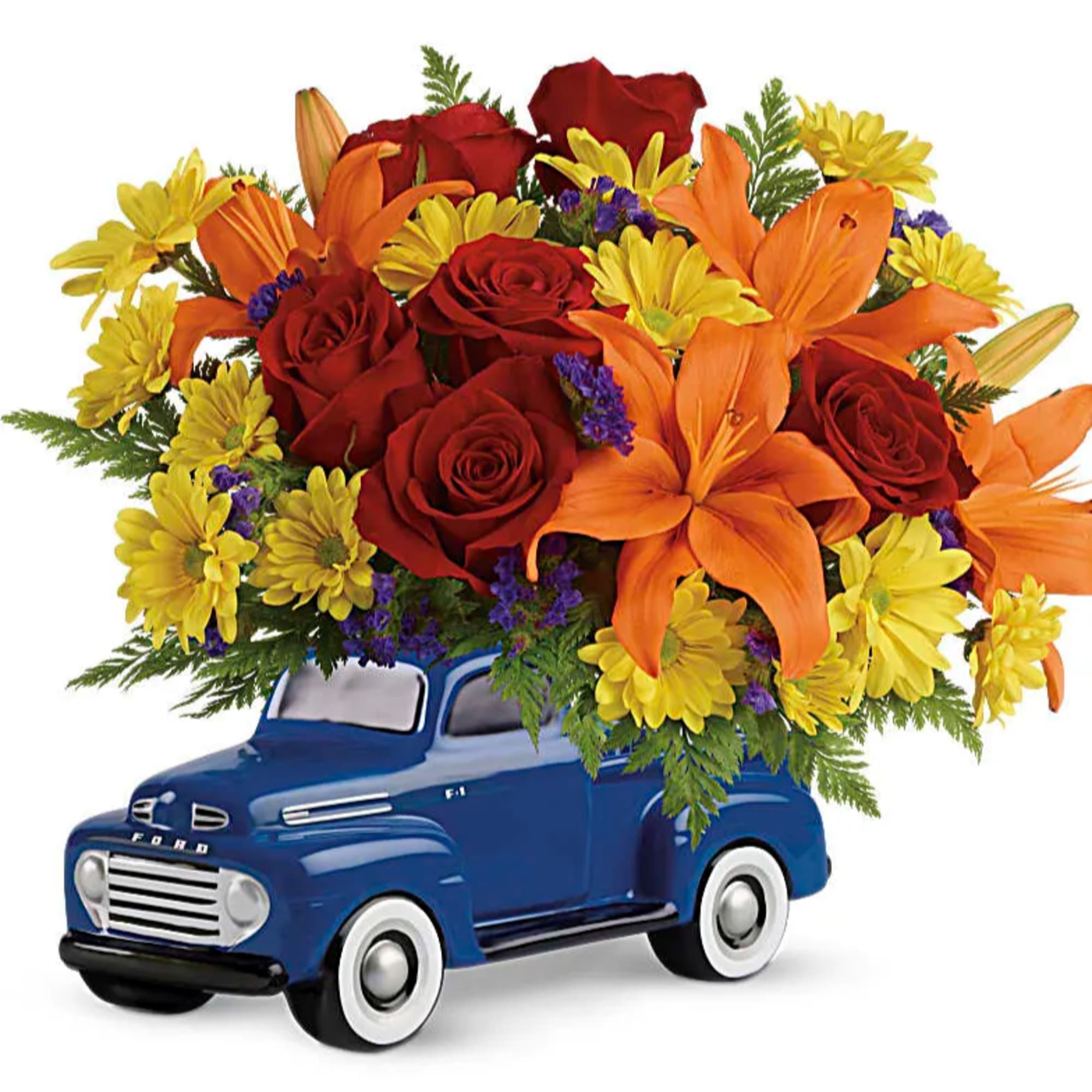 Vintage Ford Pickup Bouquet by Twin Towers Florist

STANDARD, DELUXE, AND PREMIUM SIZES, photo 3 of 3