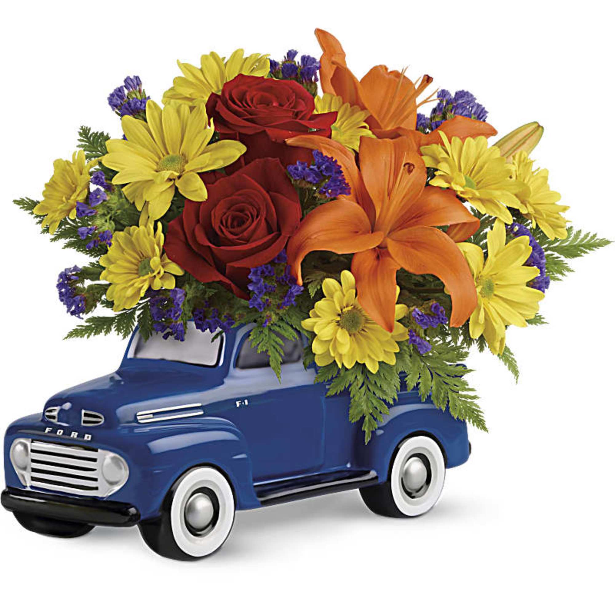 Vintage Ford Pickup Bouquet by Twin Towers Florist

STANDARD, DELUXE, AND PREMIUM SIZES