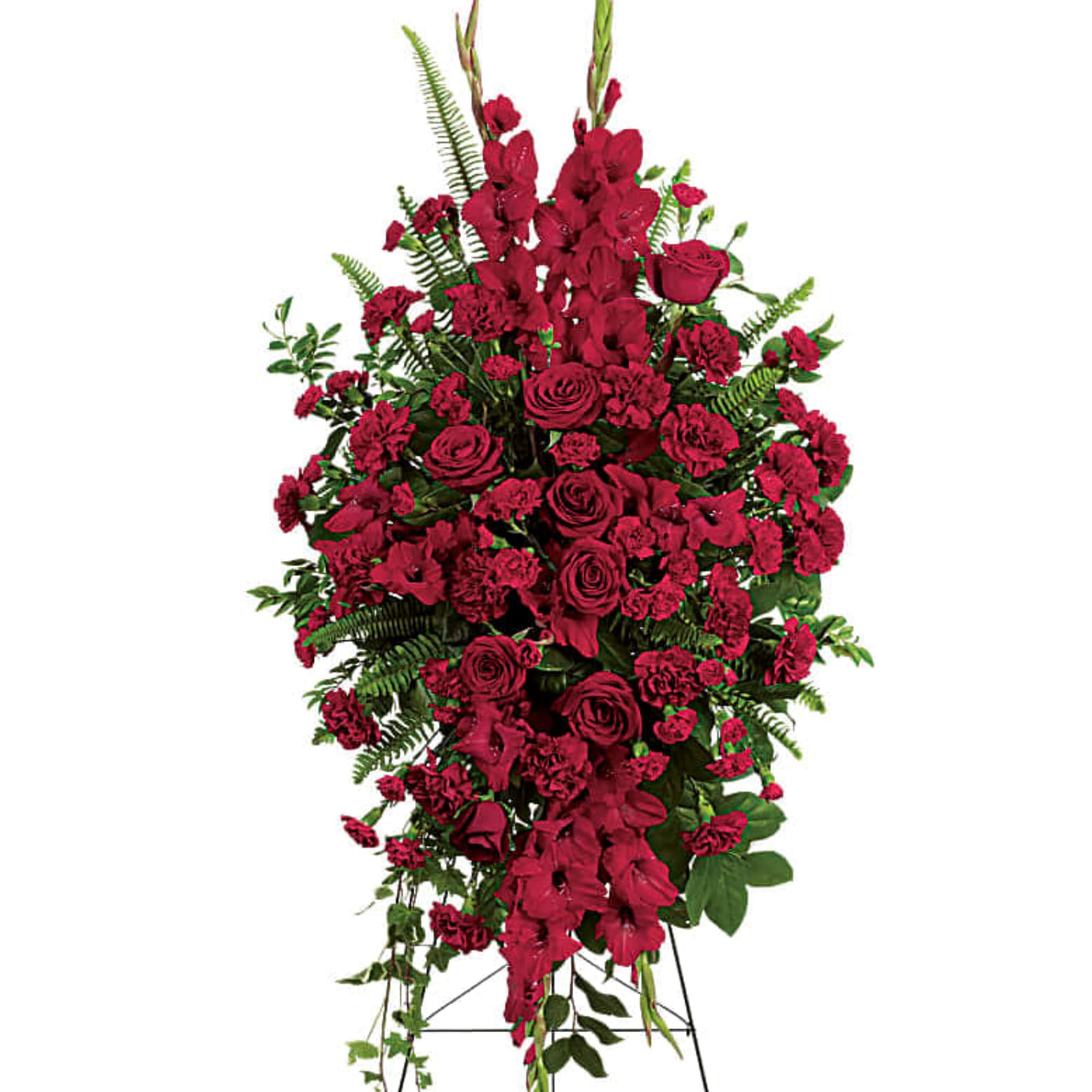 DEEP IN OUR HEARTS SPRAY ON EASEL BY TWIN TOWERS FLORIST IN