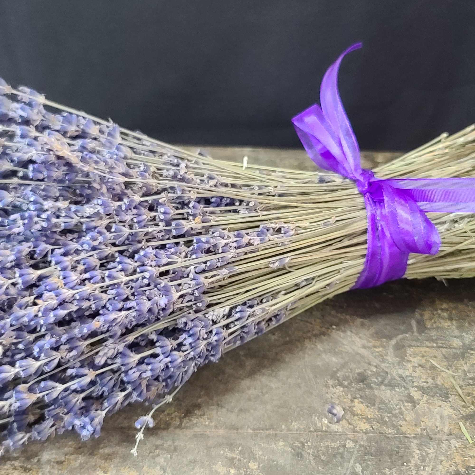 Bundle of dried lavender tied with a purple ribbon, photo 2 of 2