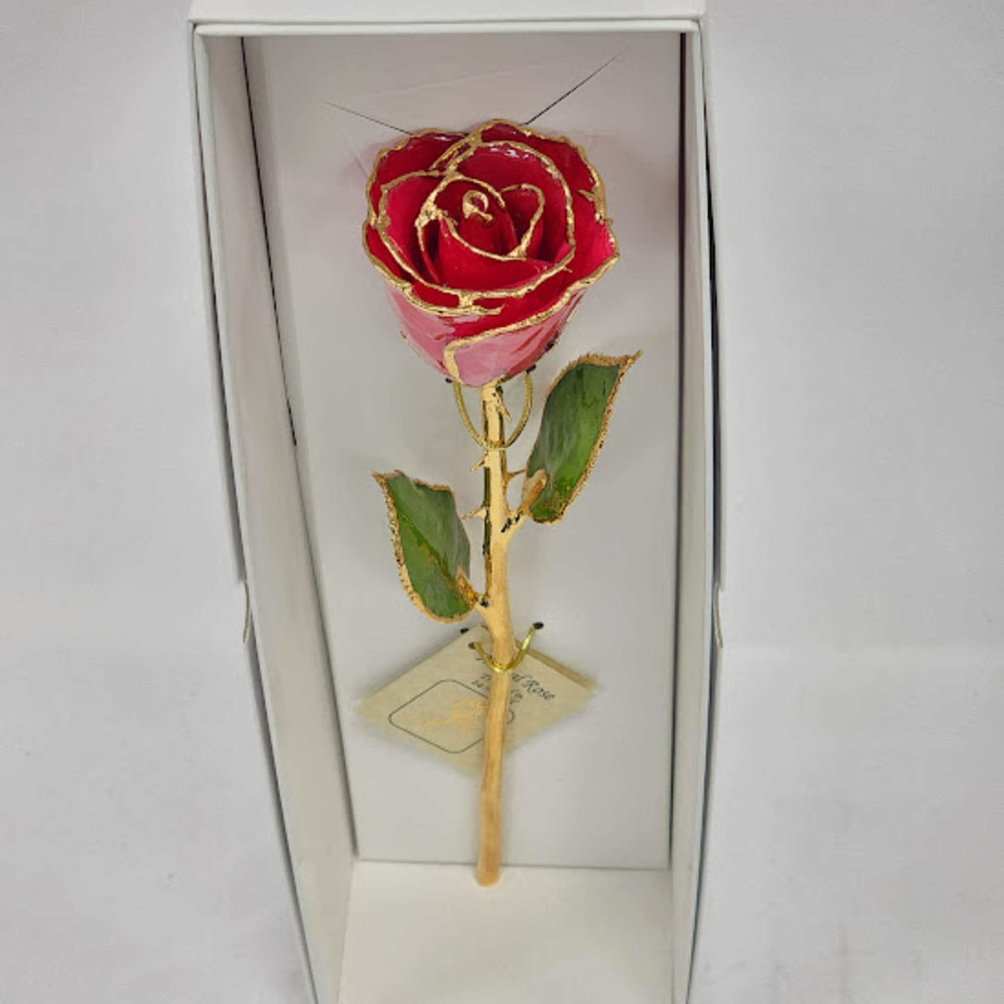 A real rose preserved to last and then trimmed with real 24kt, photo 2 of 2