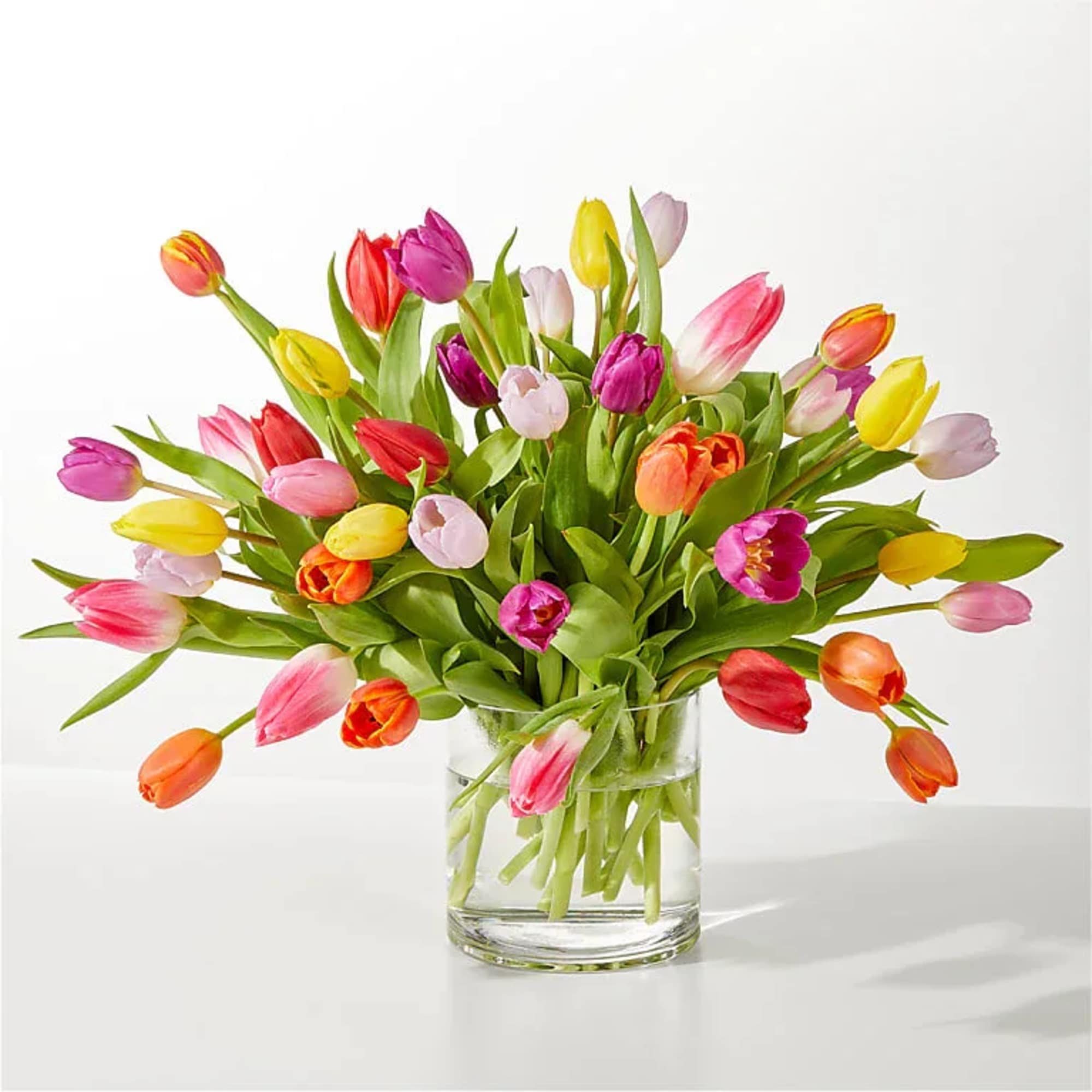 The stem of the season, these assorted tulips are a colorful way