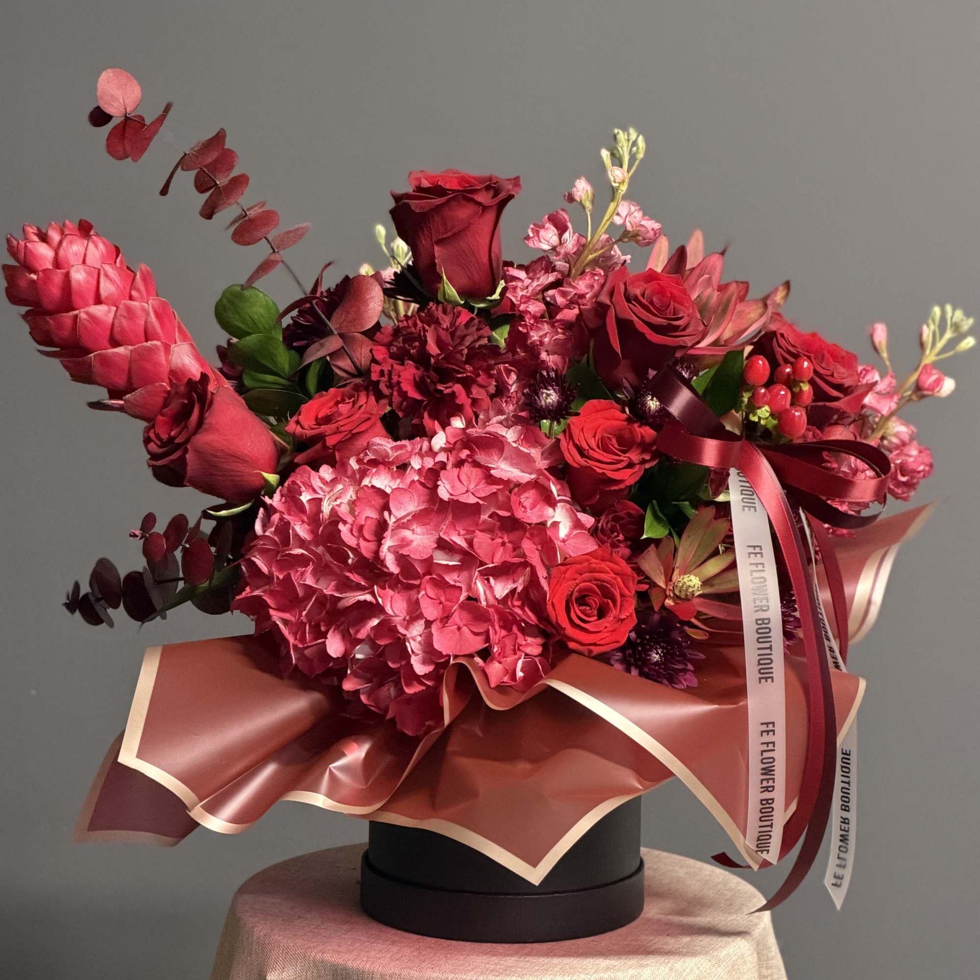 Indulge in a world of enchantment with our "Dark Romance" floral arrangement, photo 2 of 3