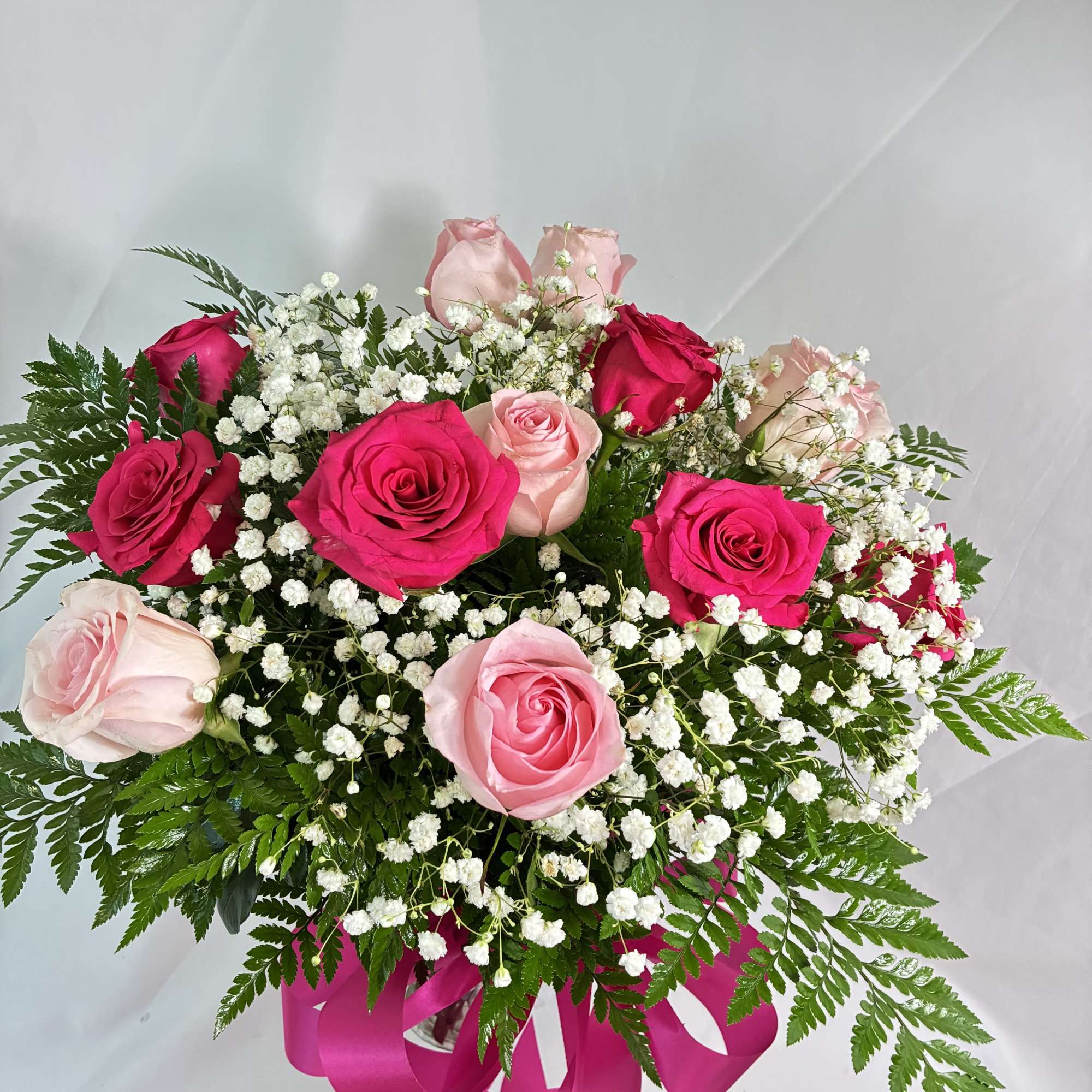 A dozen Rose arrangement that is beautiful in pinks! Such a pretty, photo 2 of 2