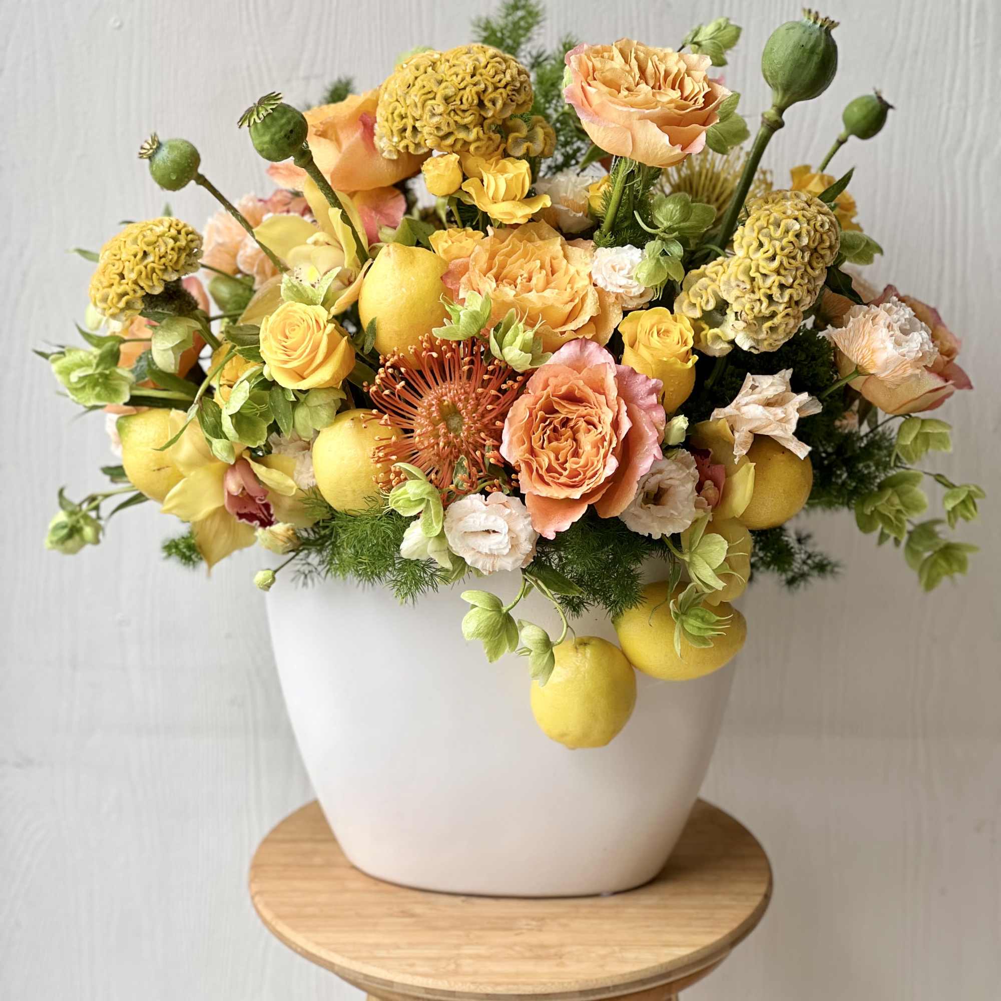  Citrus Blossom &ndash; Vibrant Yellow &amp; Orange Floral Arrangement with Fresh