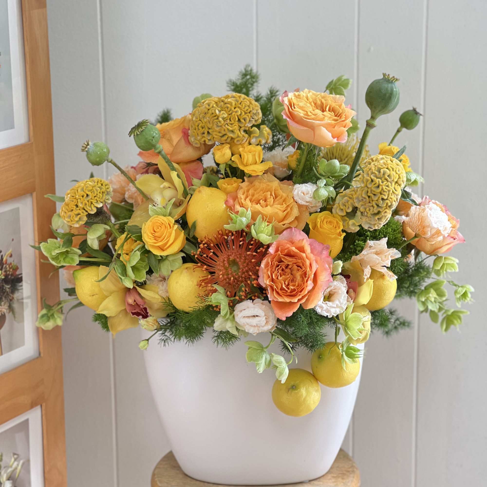  Citrus Blossom &ndash; Vibrant Yellow &amp; Orange Floral Arrangement with Fresh, photo 2 of 2