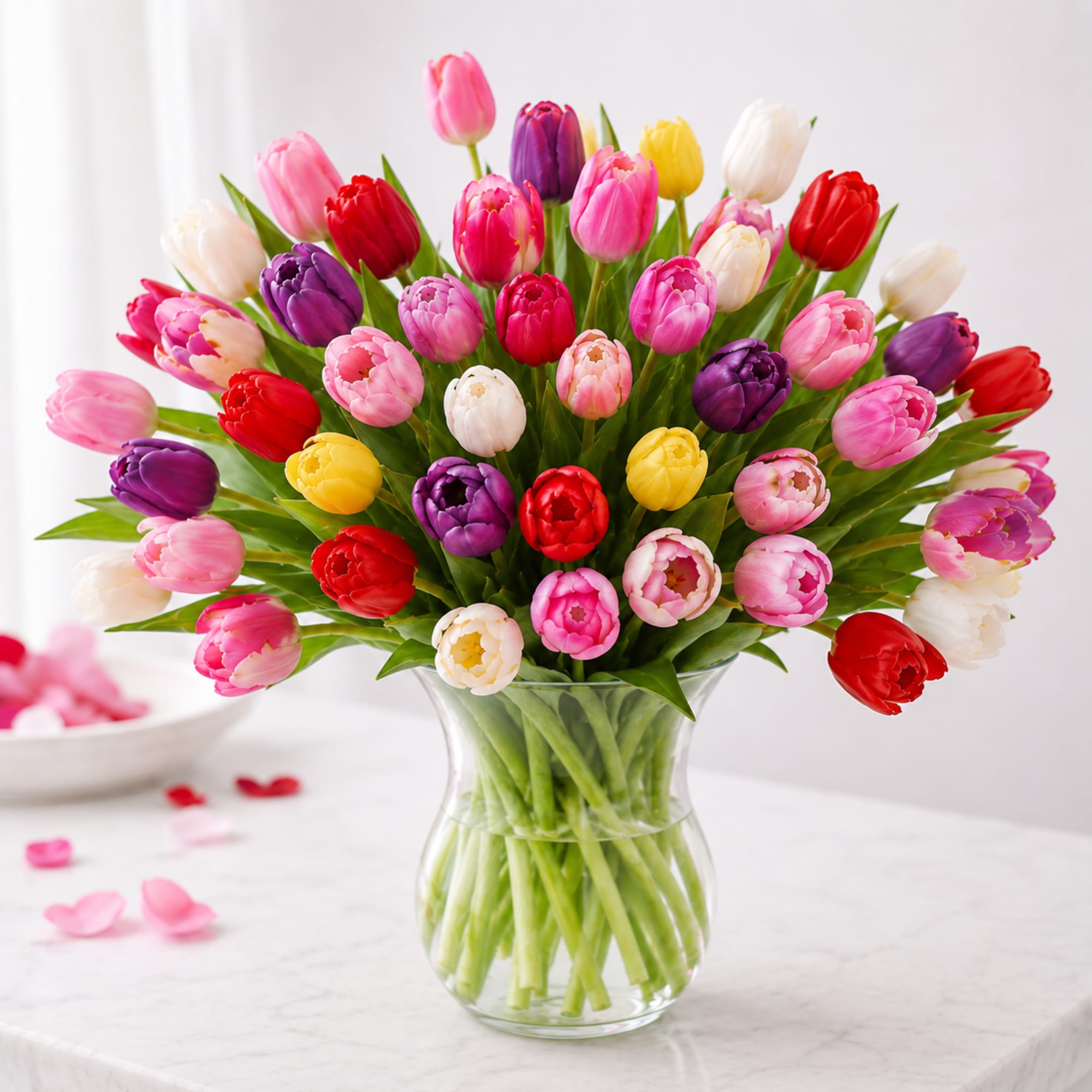 Tulips in Love

A romantic vase arrangement of fresh mixed tulips

Celebrate love in