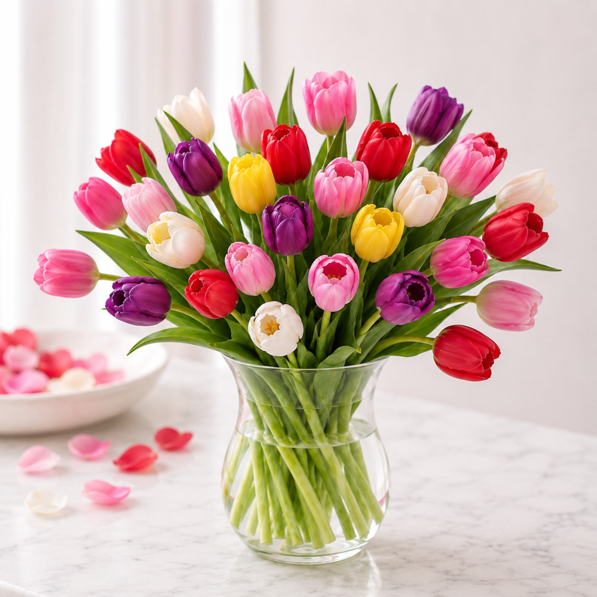 Tulips in Love

A romantic vase arrangement of fresh mixed tulips

Celebrate love in