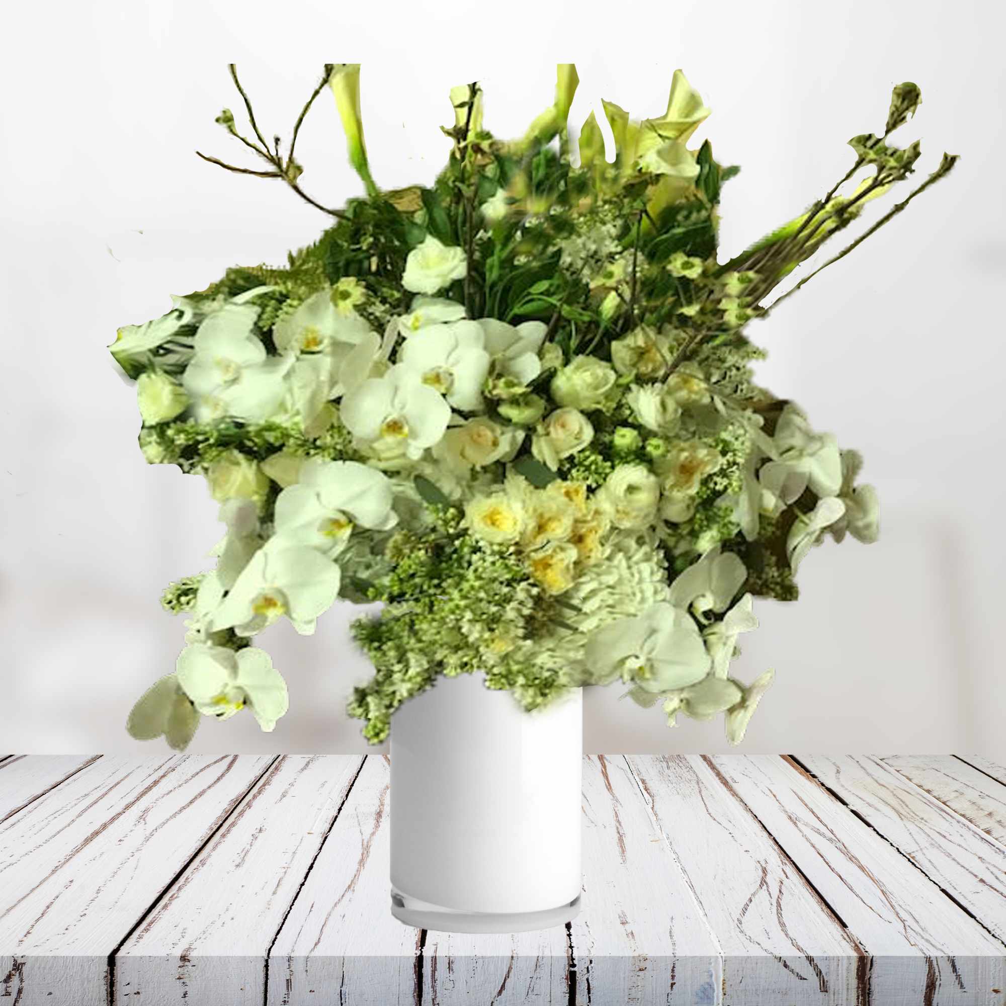 Premium seasonal blooms. Big, bold, and beautiful.

Each Designer's Choice vase arrangement will
