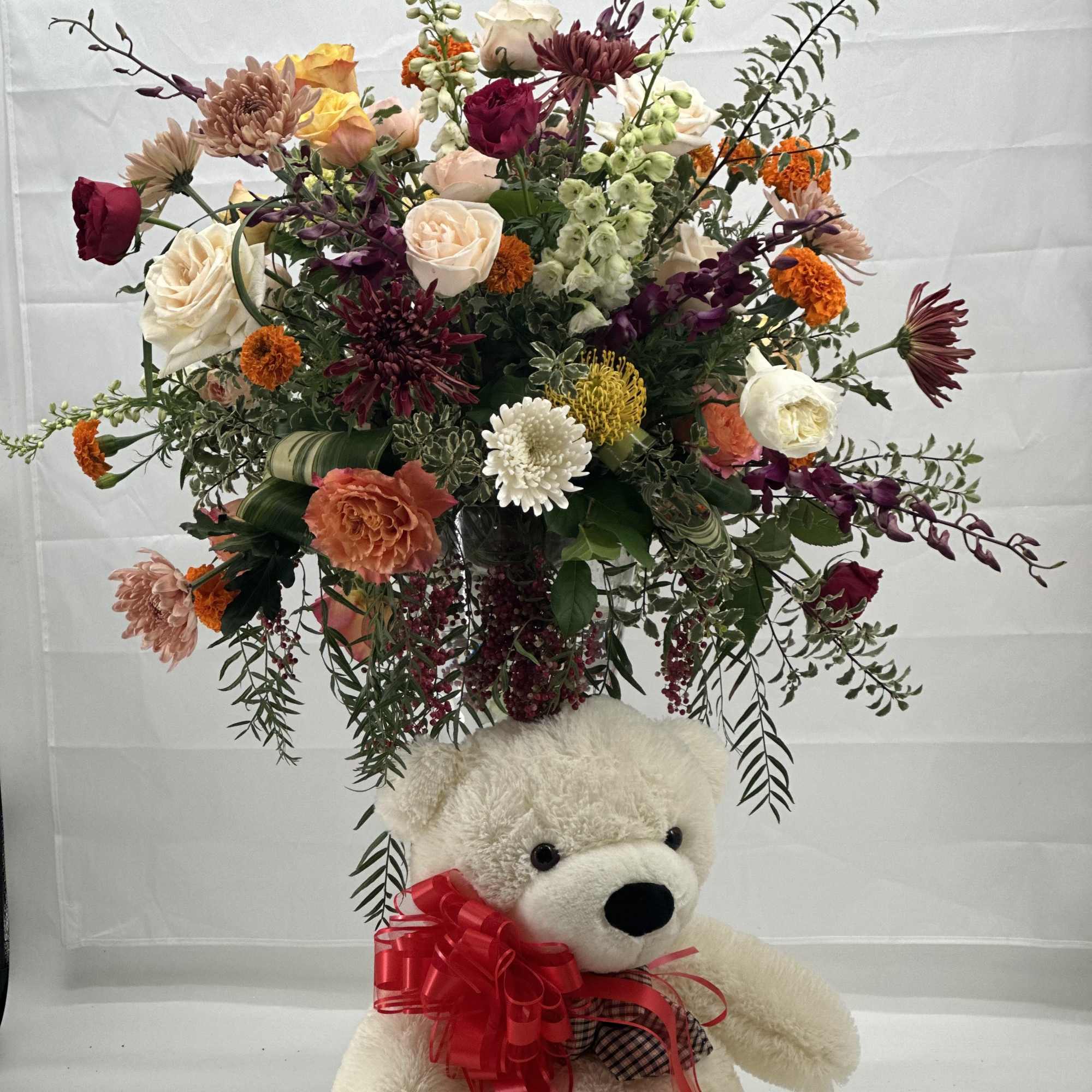 This is a Tall floral arrangement with very generous ,editorial presence -artful, photo 2 of 2