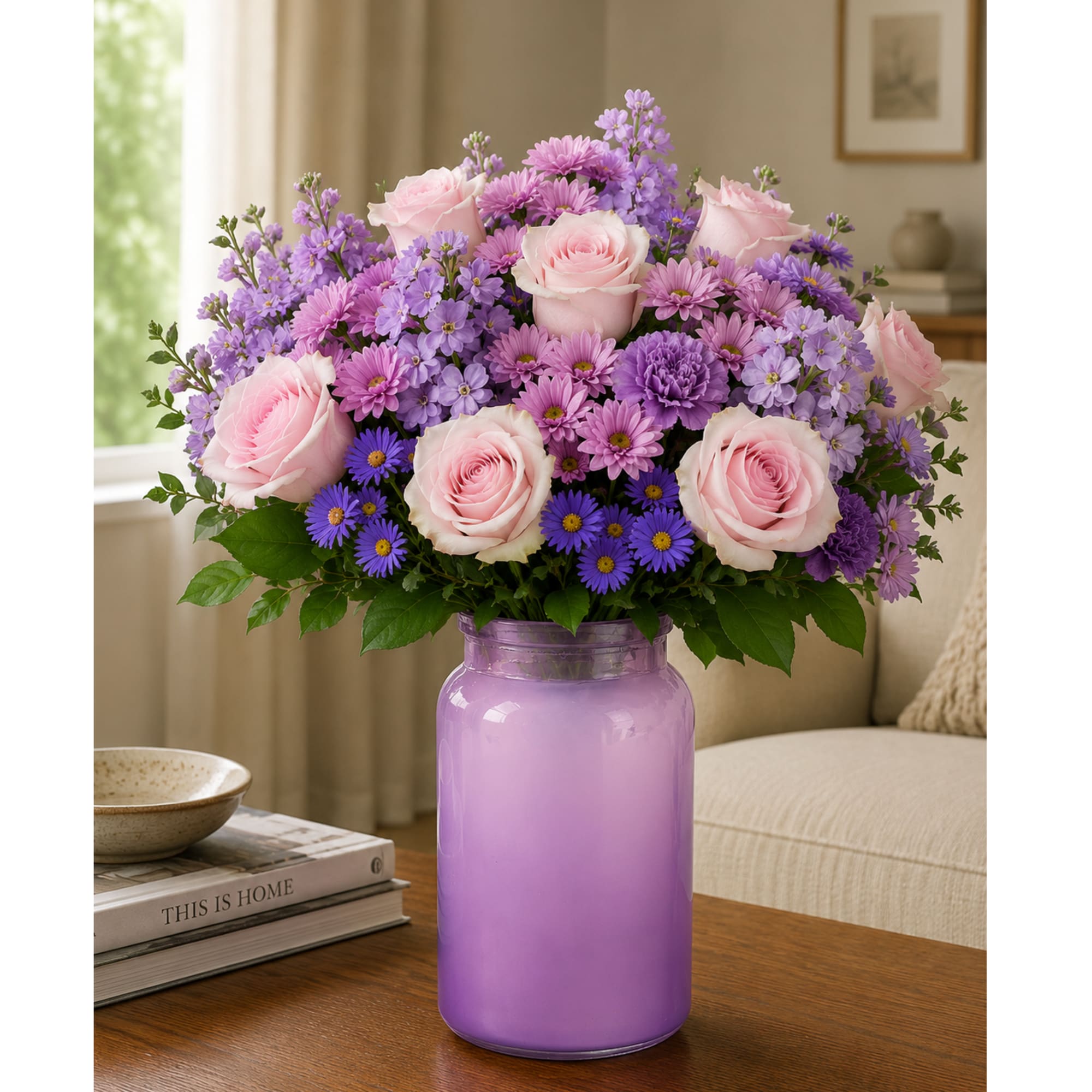 Soft, elegant, and effortlessly charming, this lovely arrangement features delicate pink roses