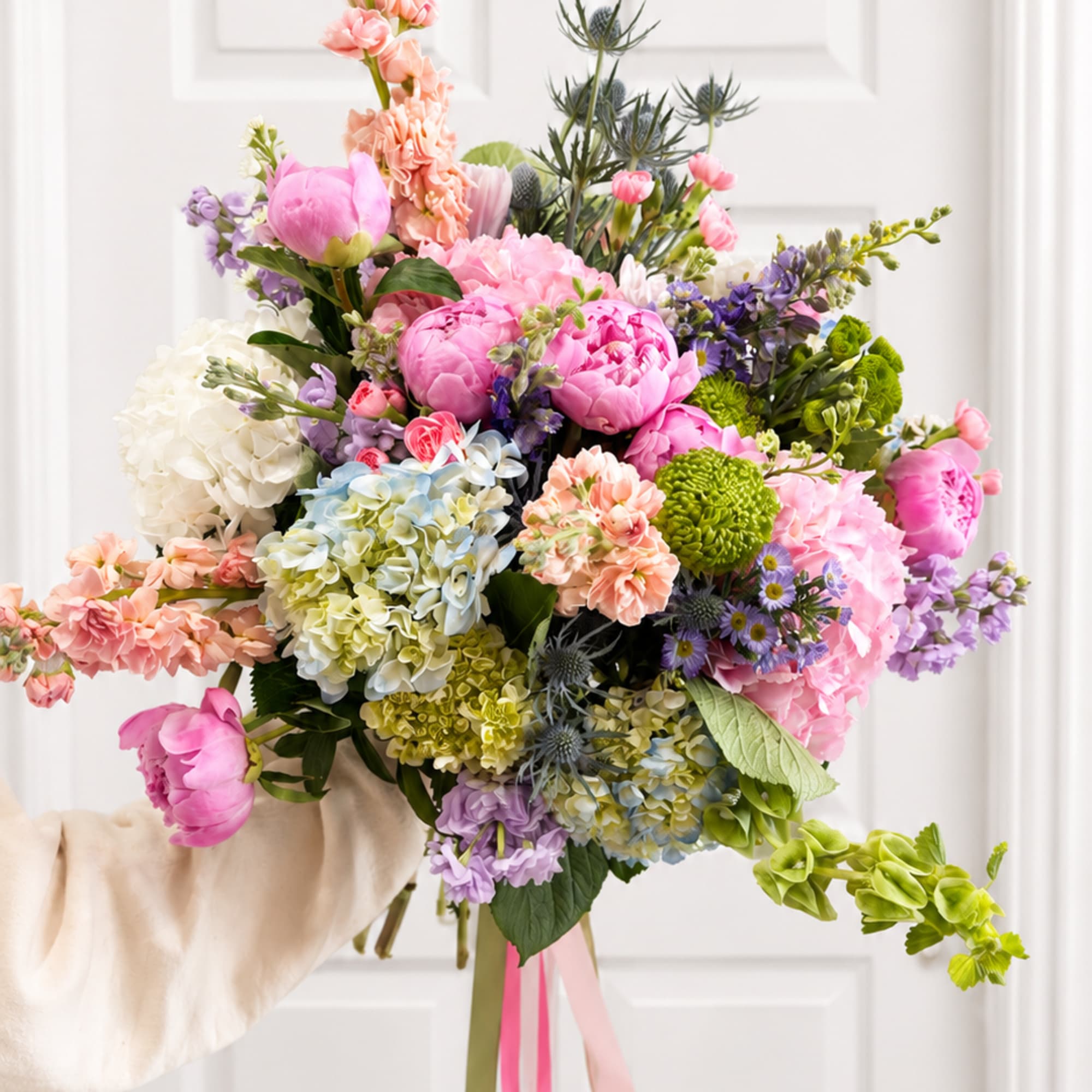A lush, hand-tied garden bouquet that feels like a spring meadow gathered, photo 2 of 2