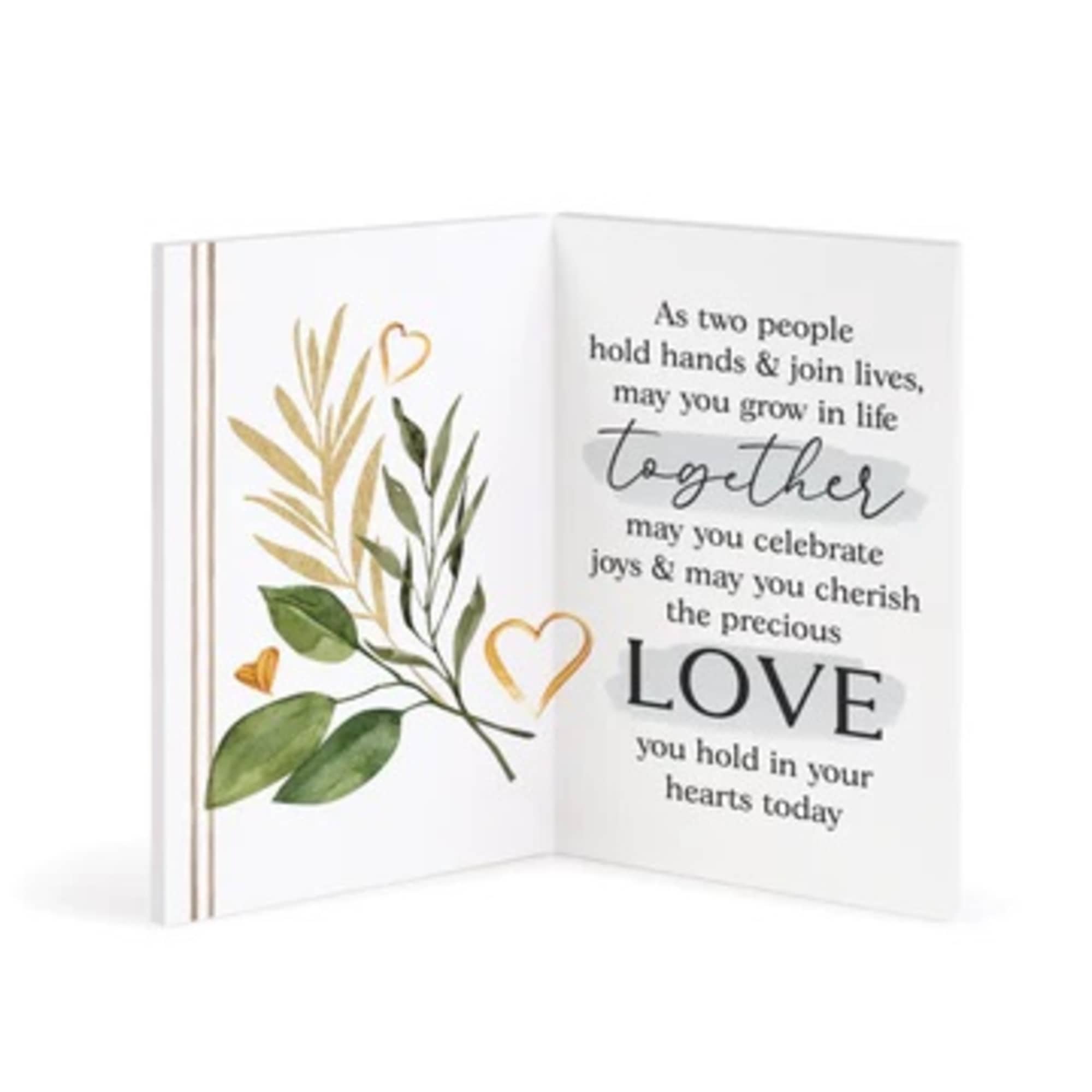 Greeting card with gold leaf art and a love message