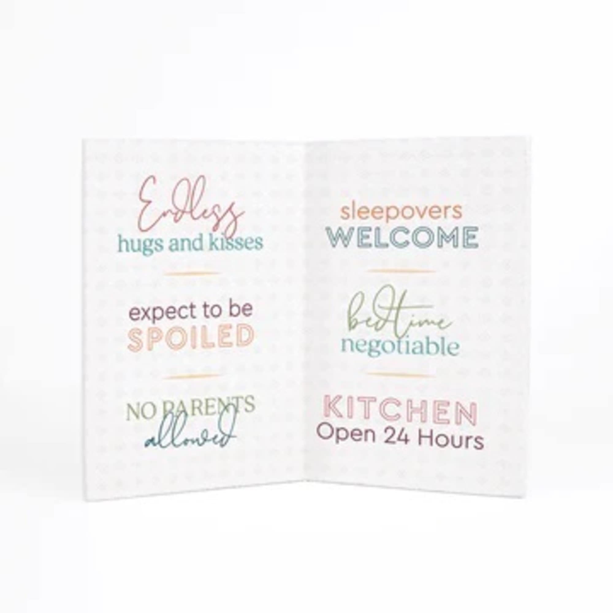 White baby milestone blanket with pastel text phrases