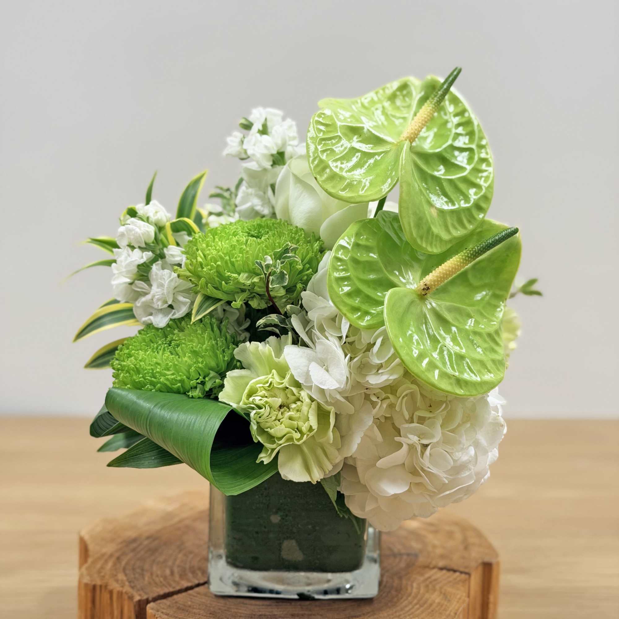 A serene green and white bouquet that reads calm and refined -, photo 2 of 2
