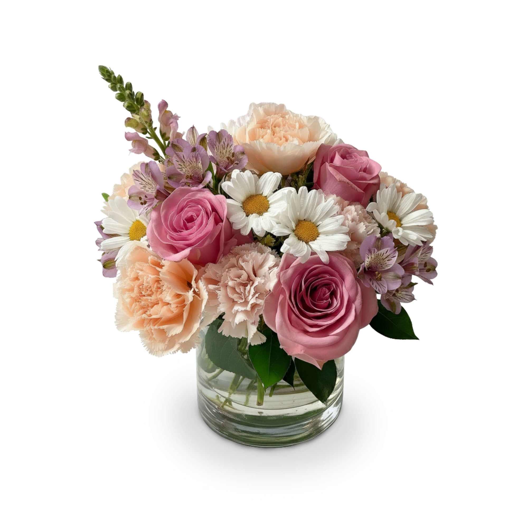 A radiant celebration of warmth and grace, this charming arrangement blends blush