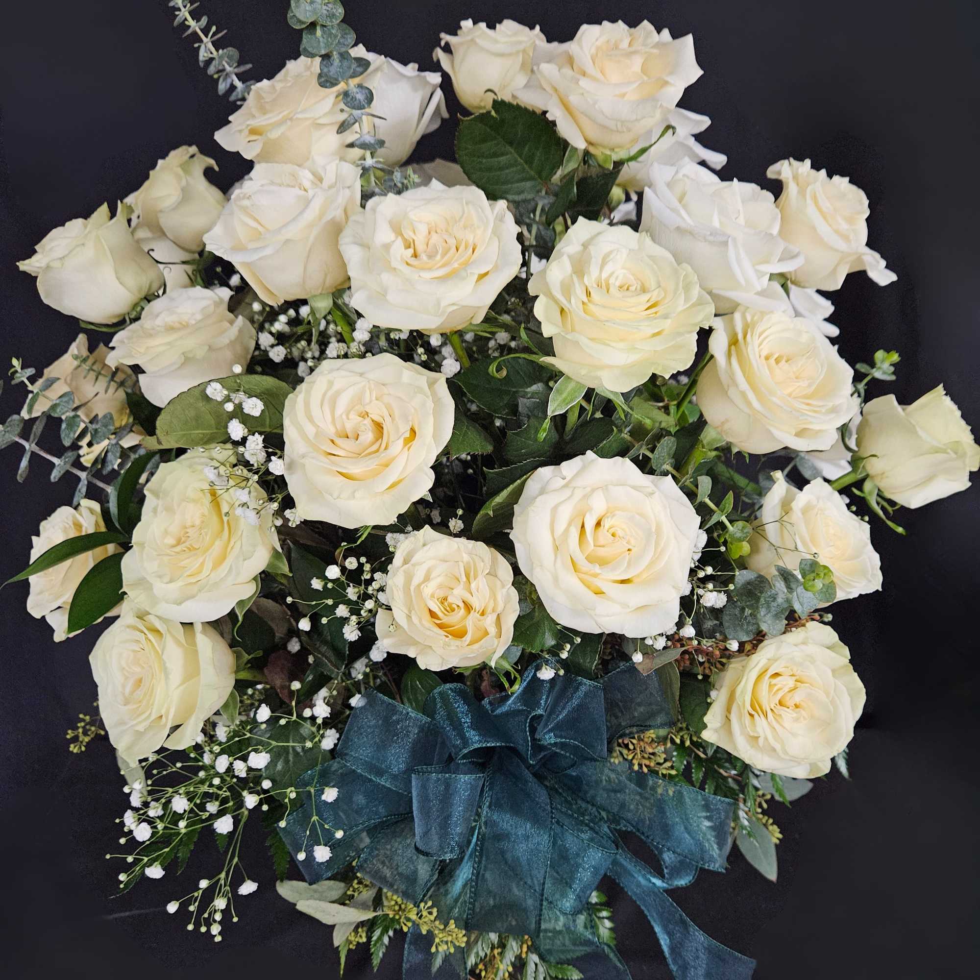 A dozen white roses are a classic gift! Perfect for Valentine's Day, photo 2 of 2
