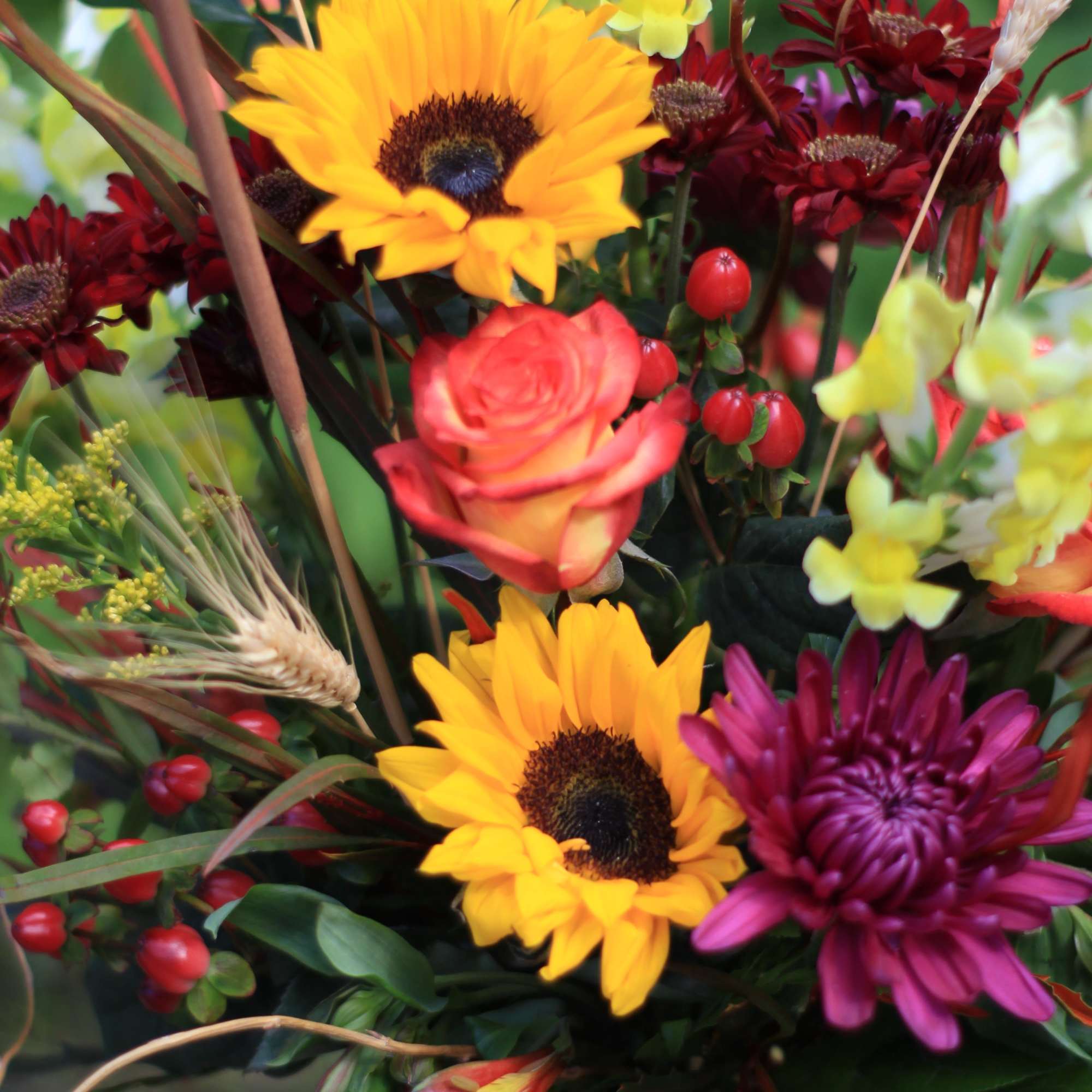 Eye catching fall colors and flowers are dressed with cat tails and/or, photo 2 of 2