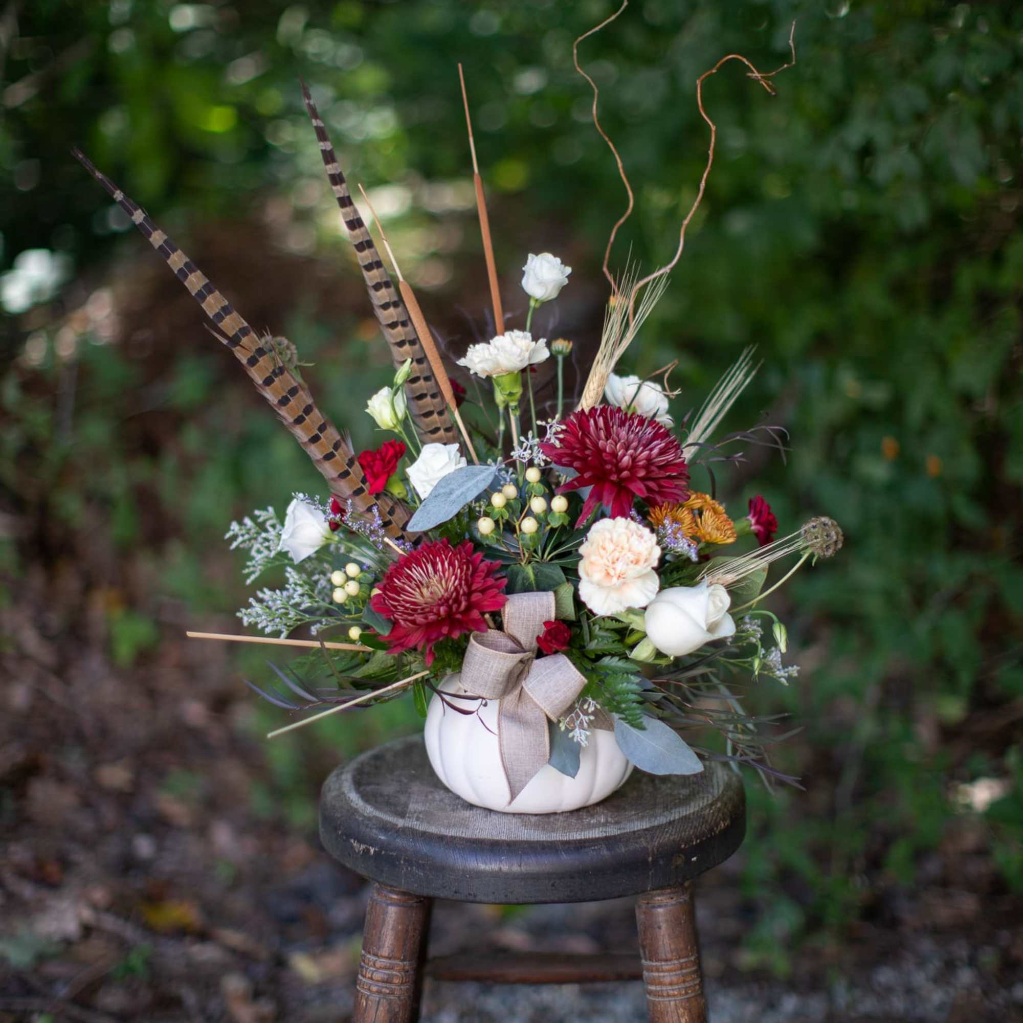 Arranged in an elegant matte finish ivory pumpkin are autumnal classics and, photo 2 of 2