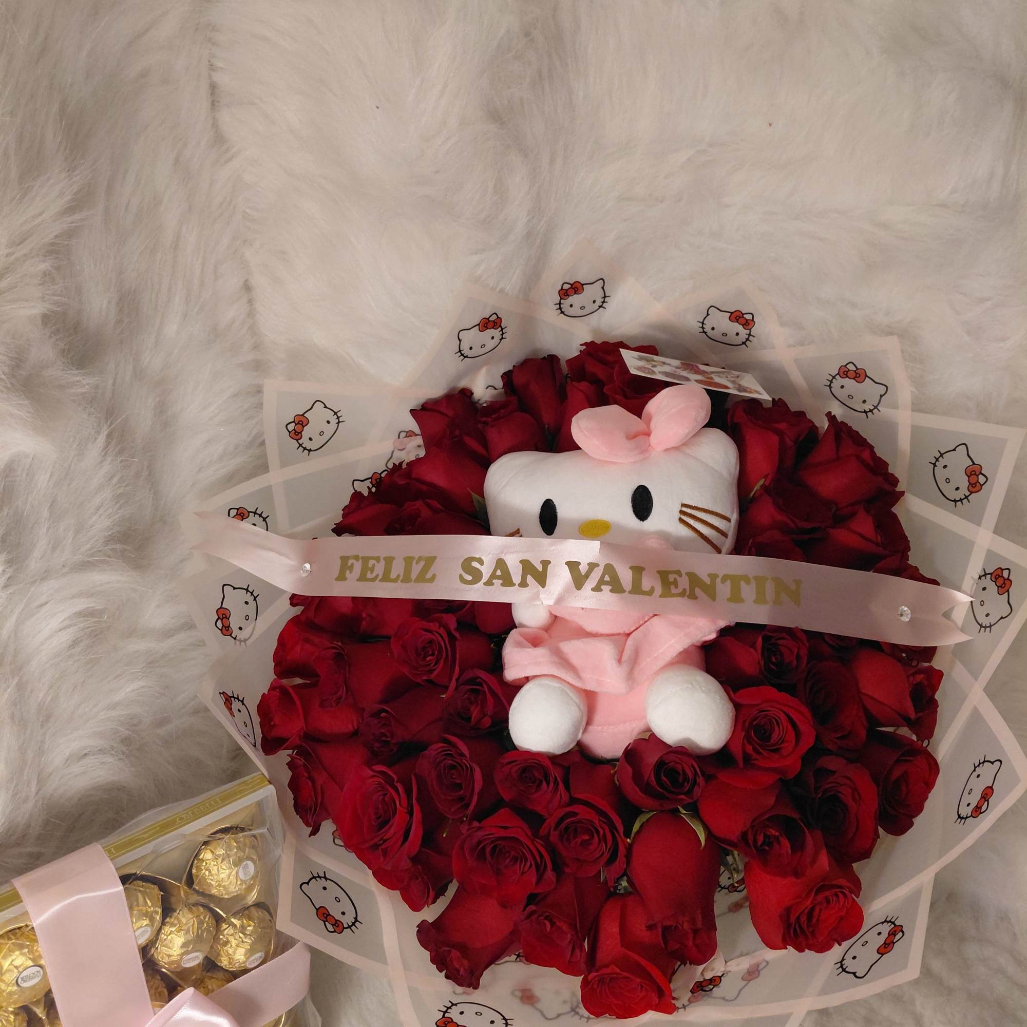 Hello Kitty bouquet and chocolates. A super cute bouquet for Hello Kitty, photo 2 of 2