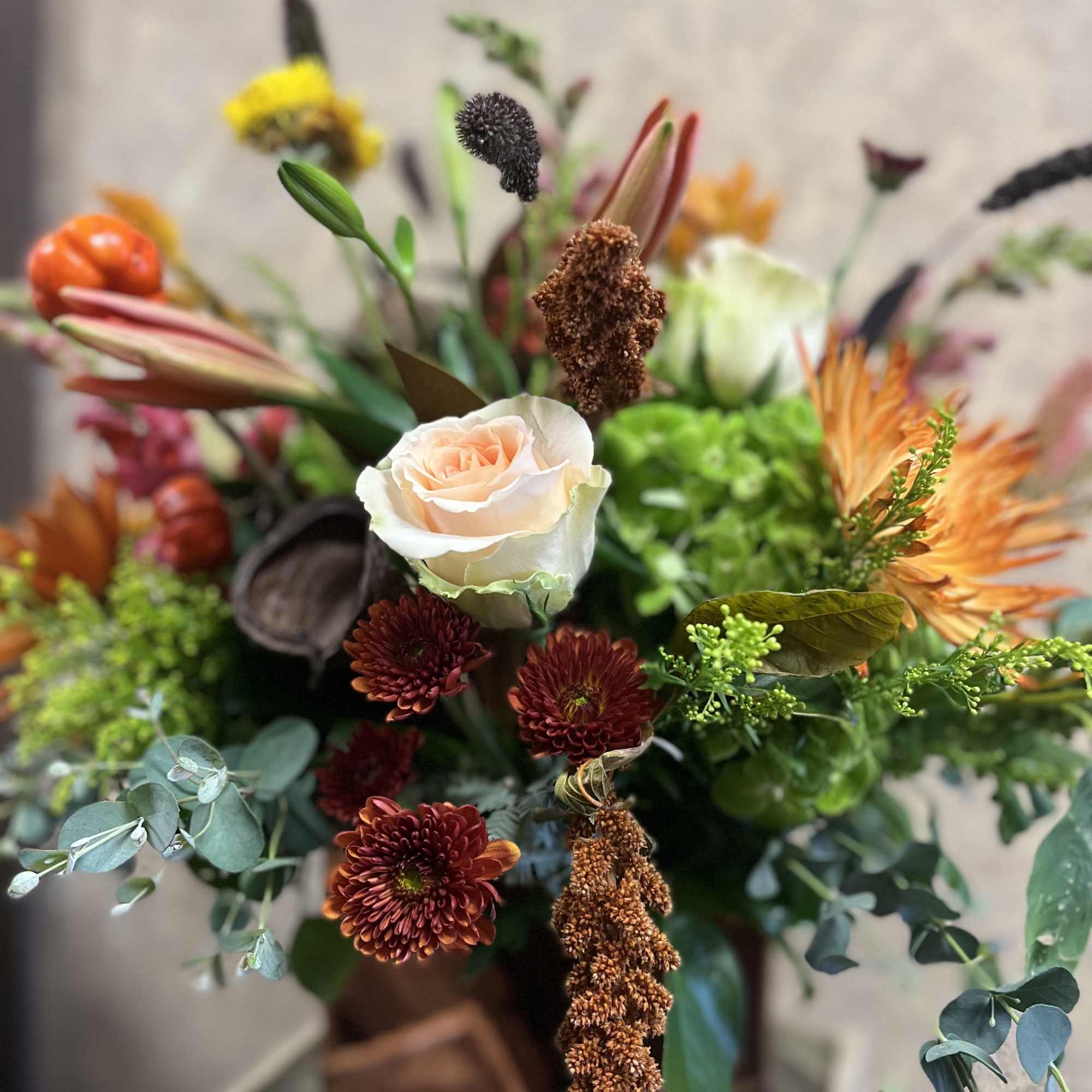 This Thanksgiving, gather around this wildly vibrant, fall centerpiece that includes fresh, photo 2 of 2