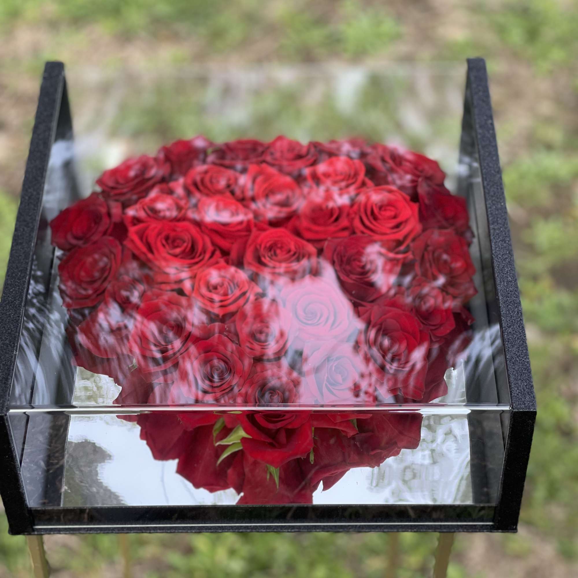 This is a  glittery box wrapped with acrylic windows that open, photo 4 of 6