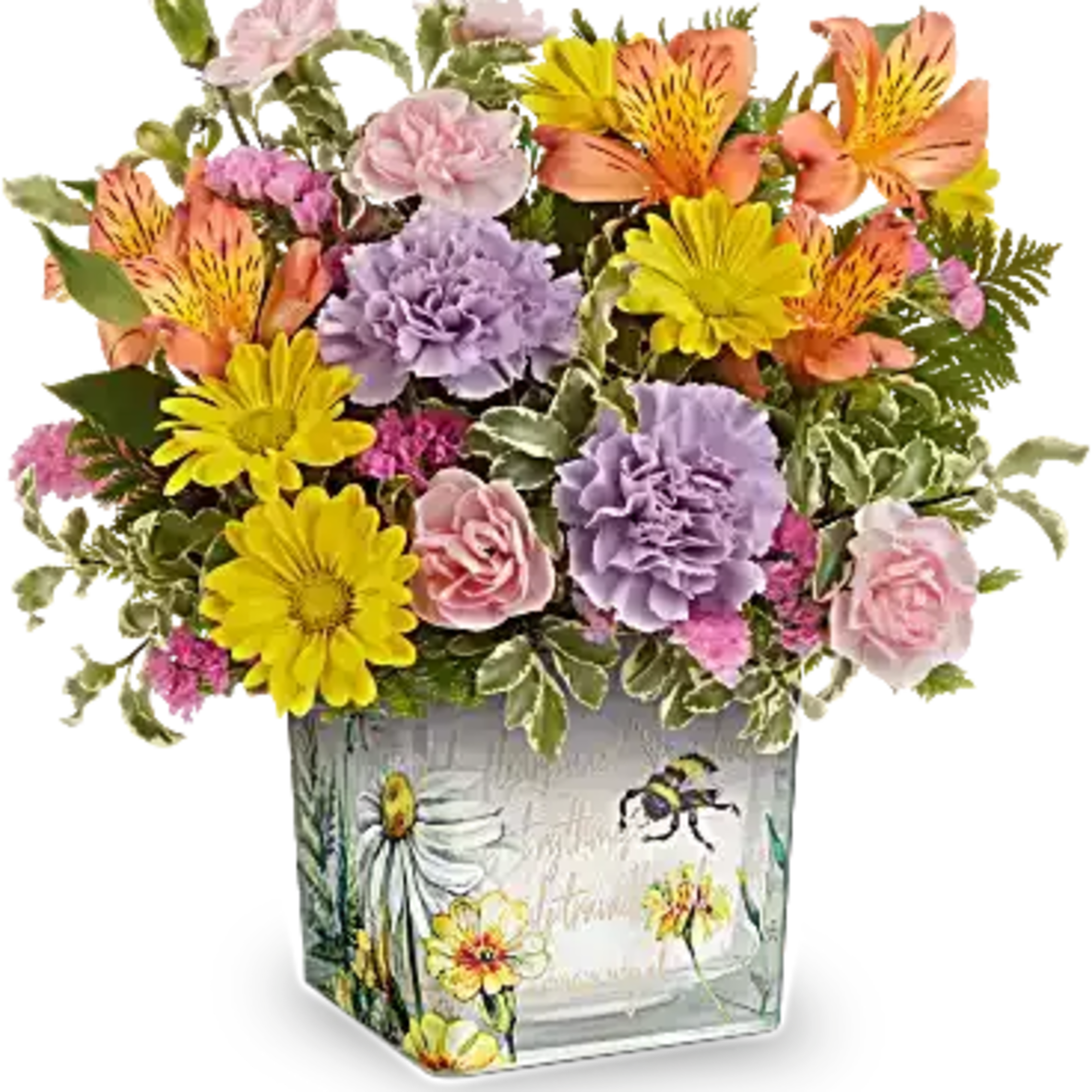 Like a bee dancing through a hidden garden, this enchanting bouquet of
