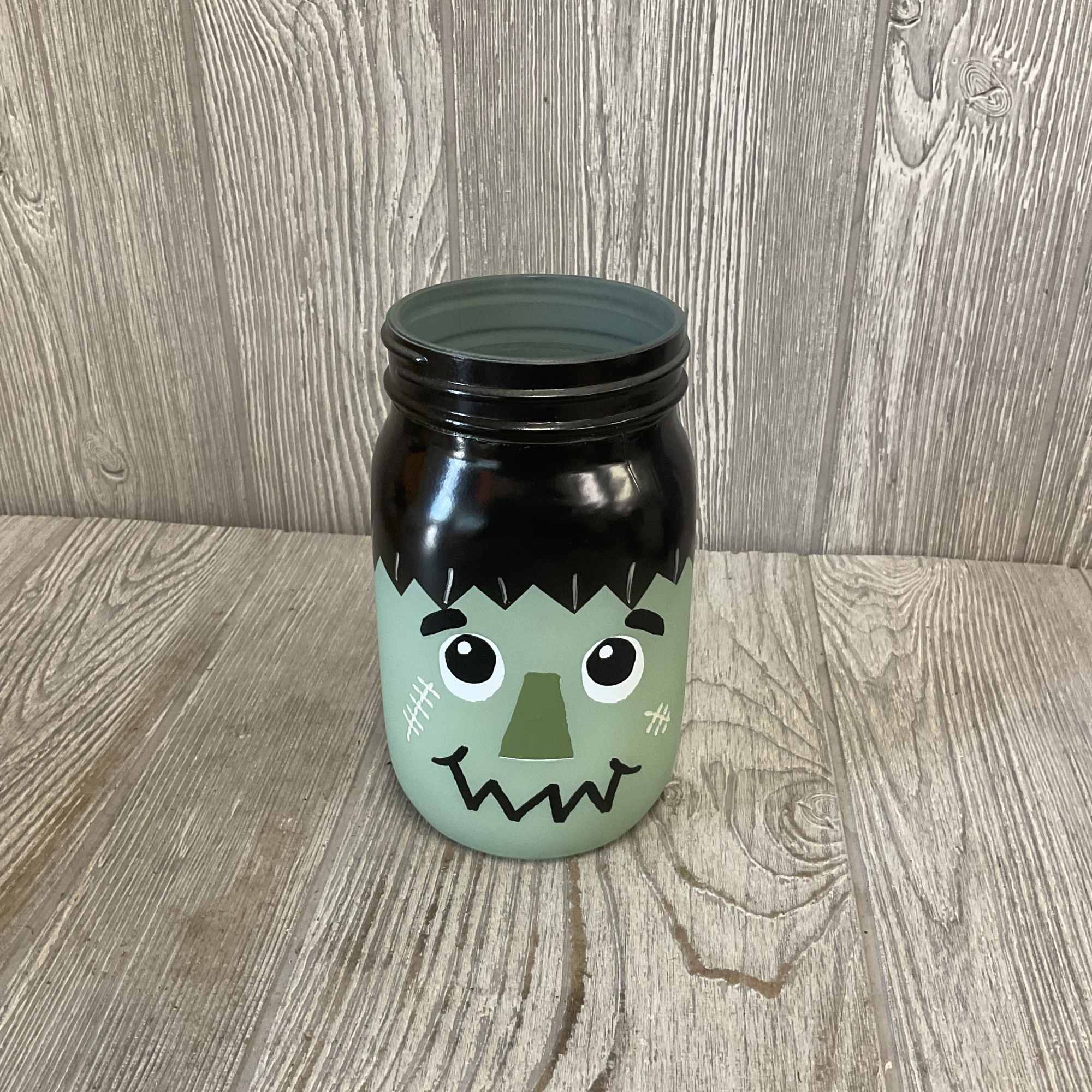 Arranged in a keepsake Frankenstein glass jar with spooky Halloween inclusions. Unique, photo 2 of 2