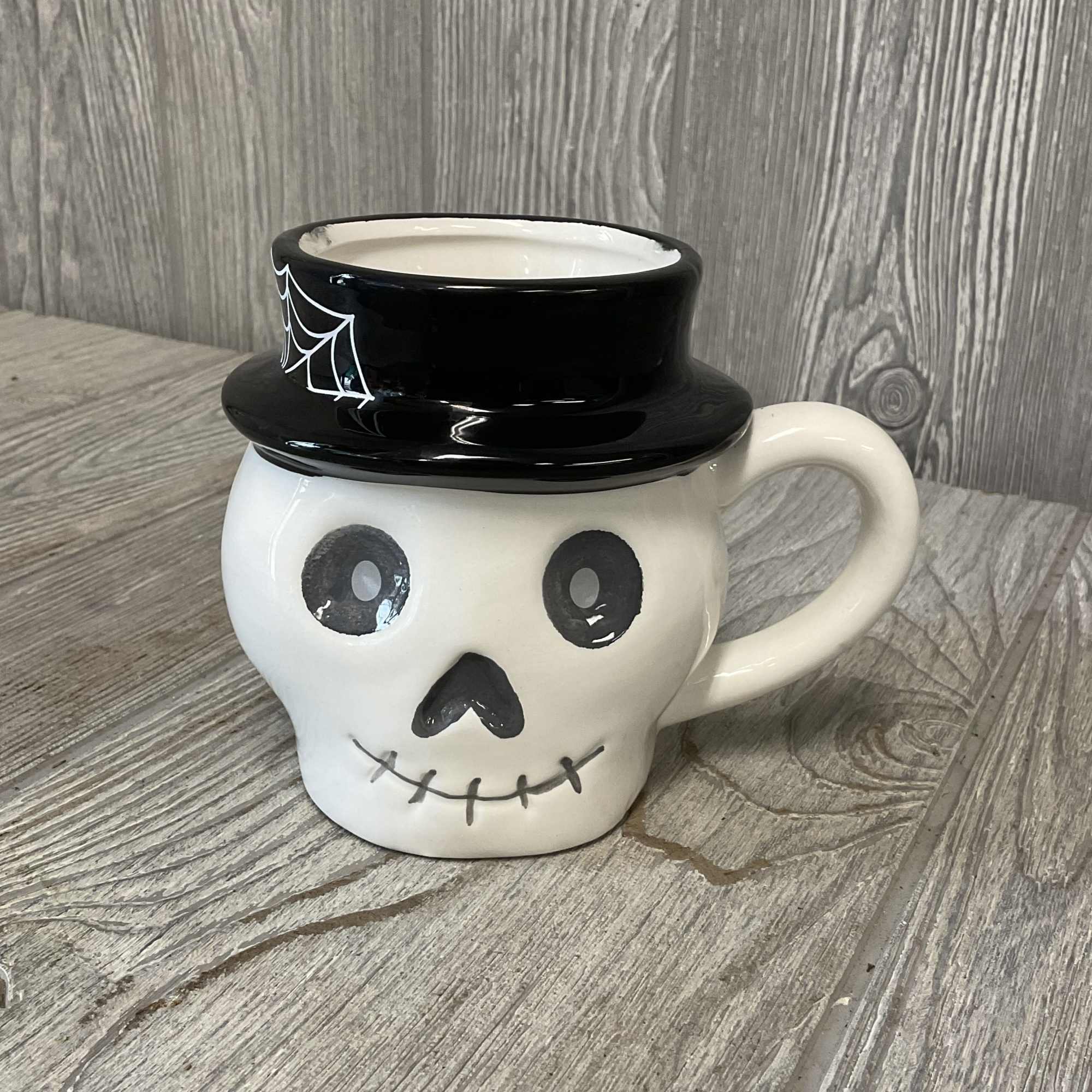 A festive Halloween Arrangement inside of a reusable Skull mug! , photo 2 of 2