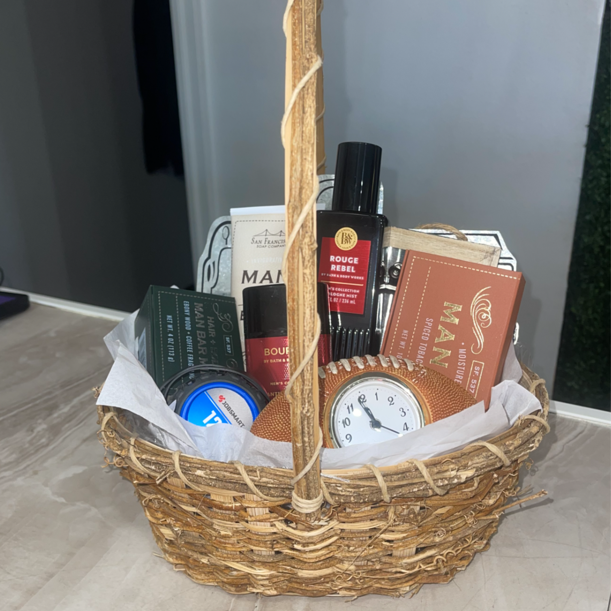 Bold, practical, and ready to celebrate-this men's gift set wrapped in clear