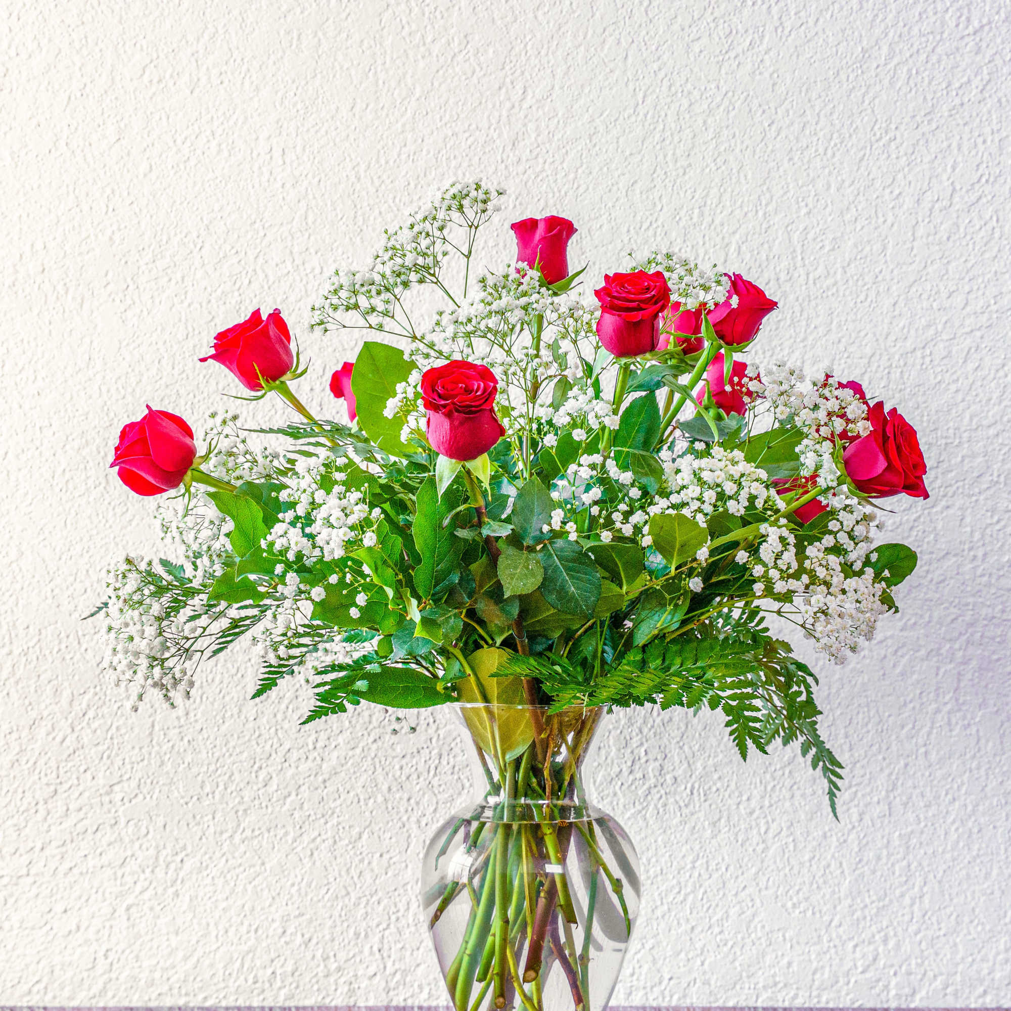 A dozen red roses is truly the most classic way to express