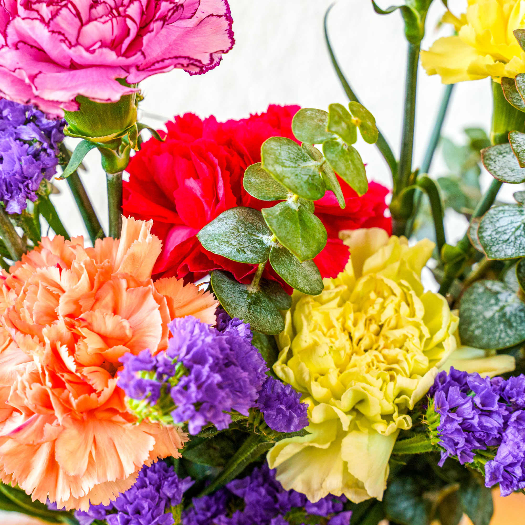 Send them this groovy display of carnations in a sweet retro vase!, photo 2 of 2