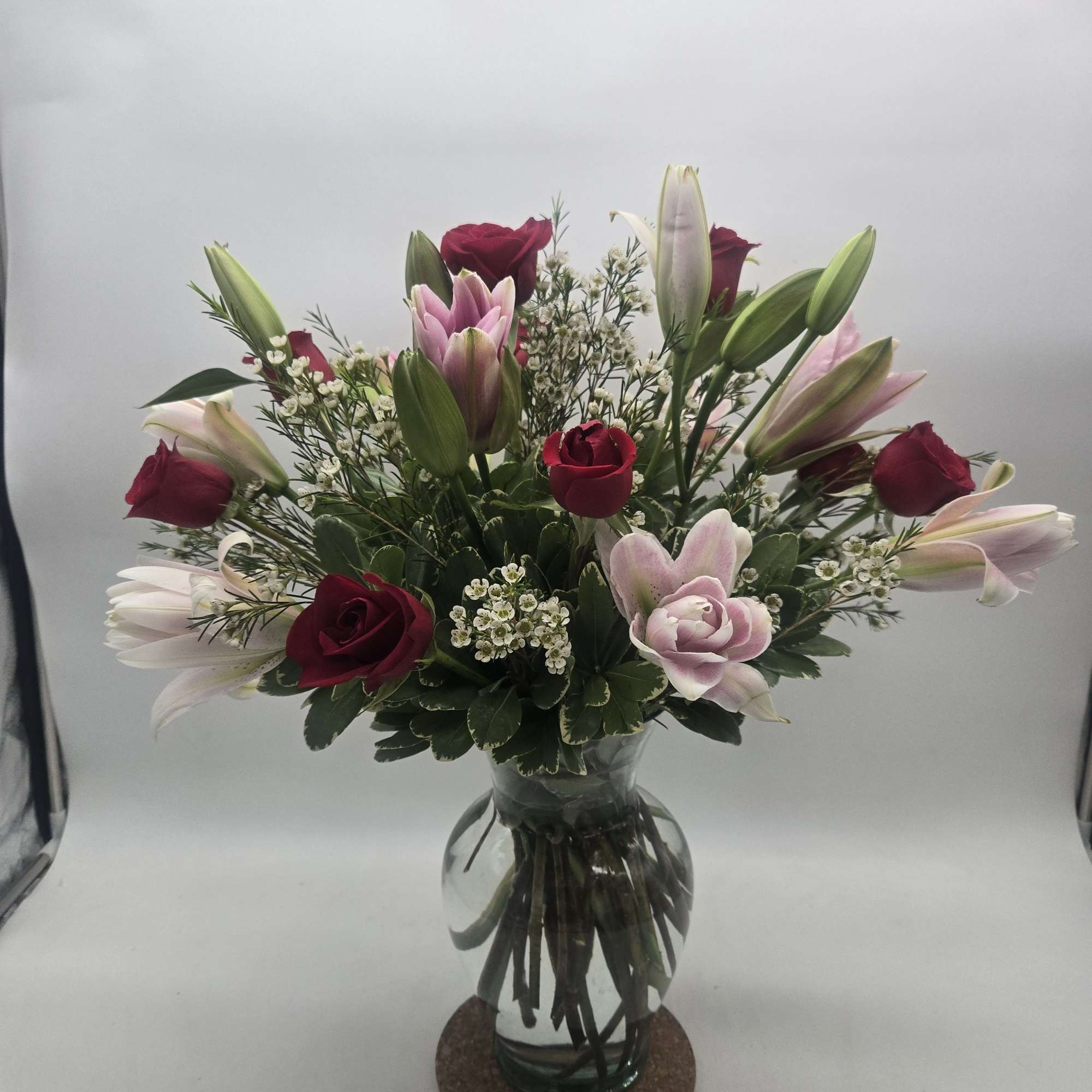 Lovely reds and pinks come together in this lavishly romantic anniversary gift., photo 2 of 2