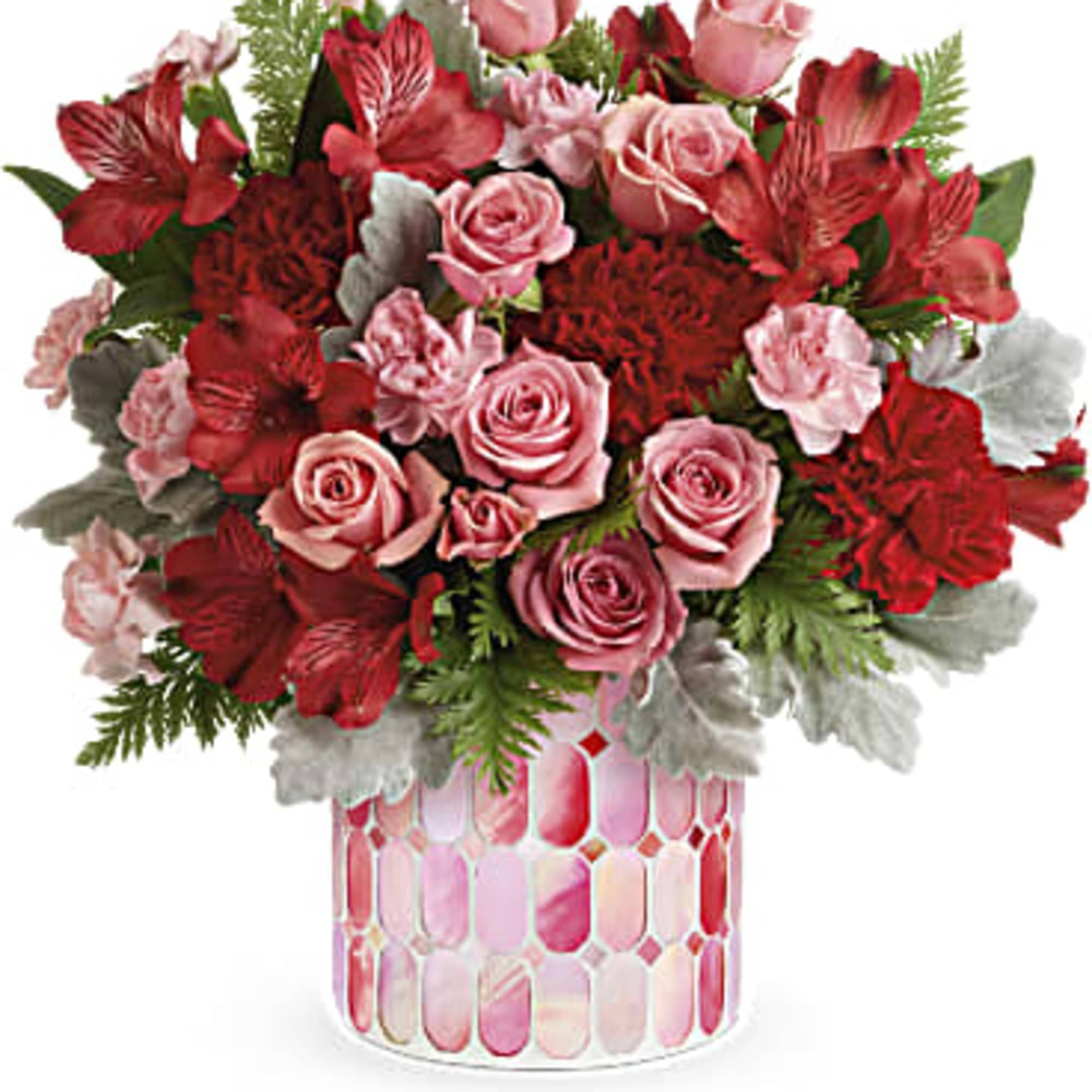 Swirling in subtle pink hues and bursting with a lavish bouquet of
