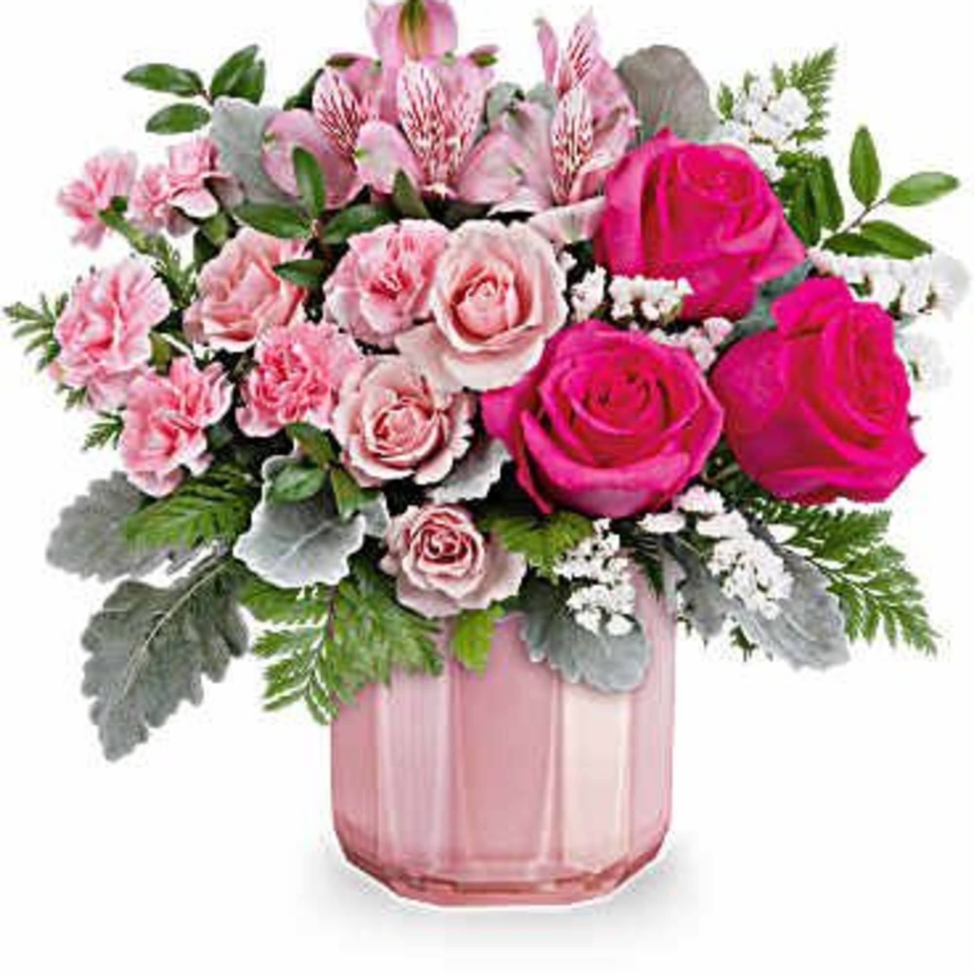 Keep them blushing with the most beautiful pink Valentine's Day bouquet, elegantly