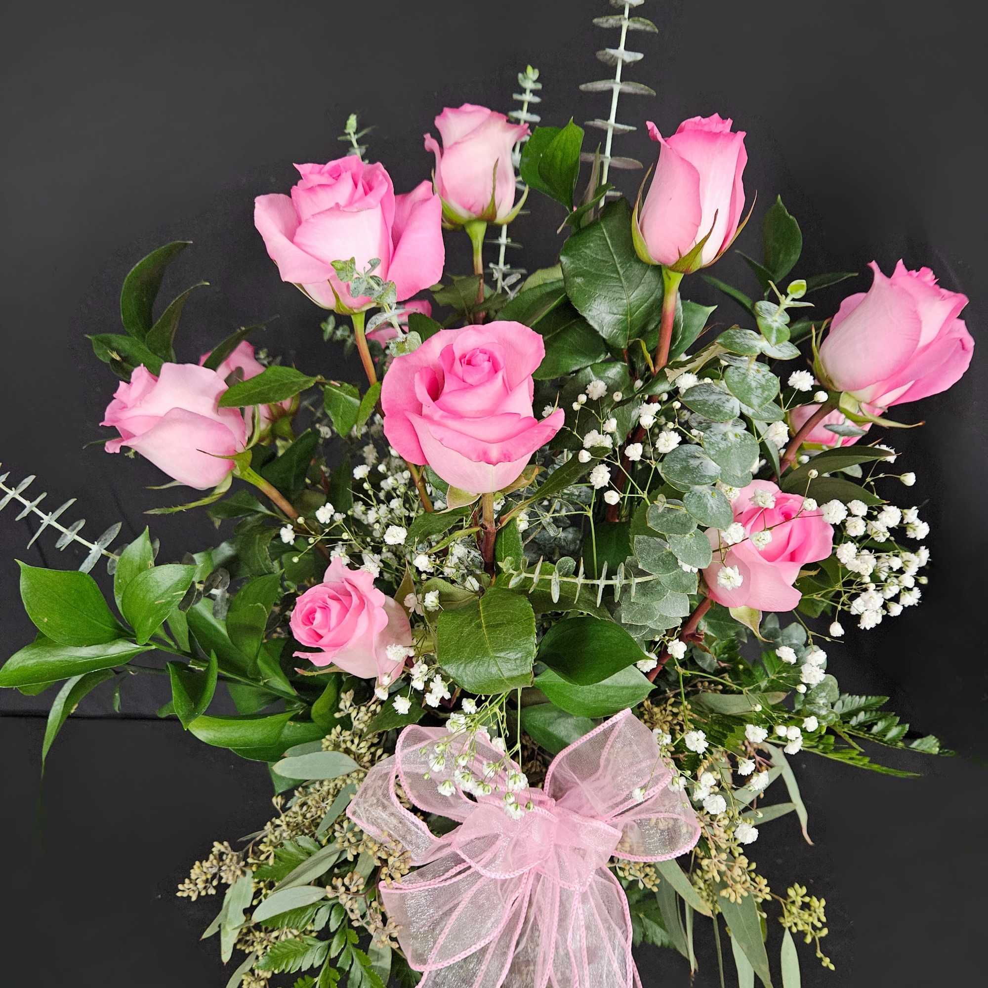 These pink roses are cheerful and fun! Dozen Long Stemmed Pink Roses, photo 2 of 2