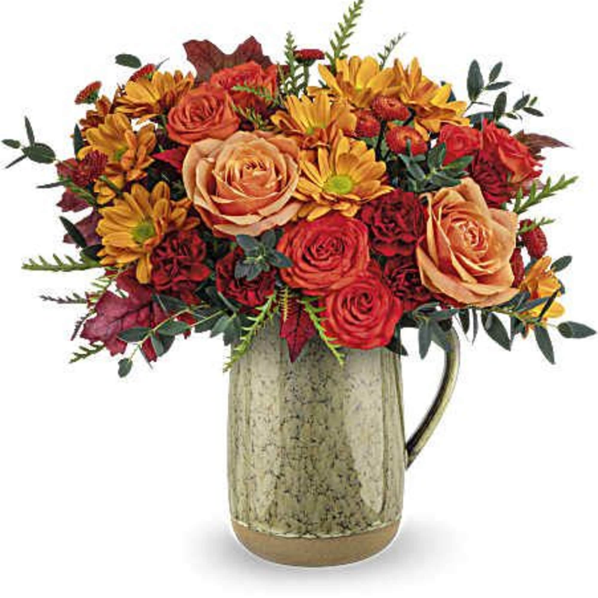 Embrace the charm of autumn's majestic meadow with this heartfelt rose bouquet