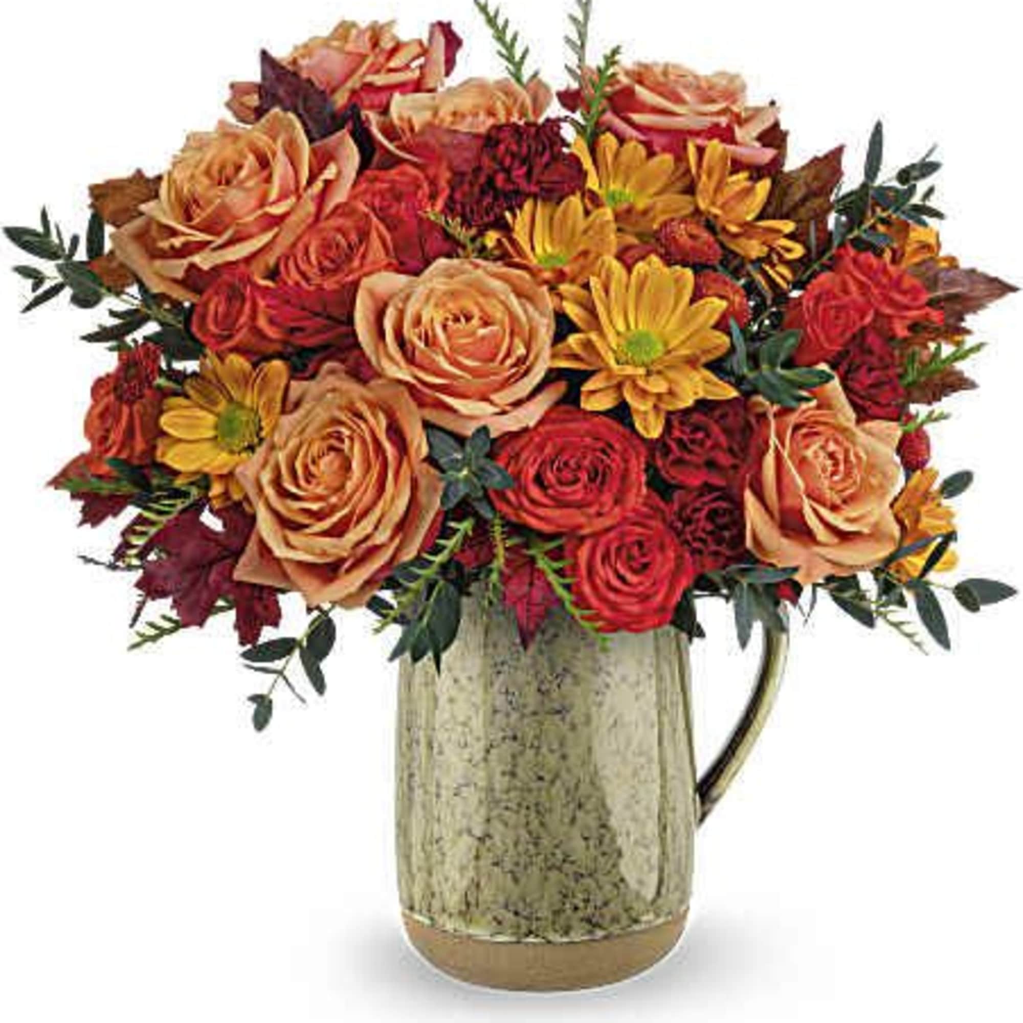 Embrace the charm of autumn's majestic meadow with this heartfelt rose bouquet