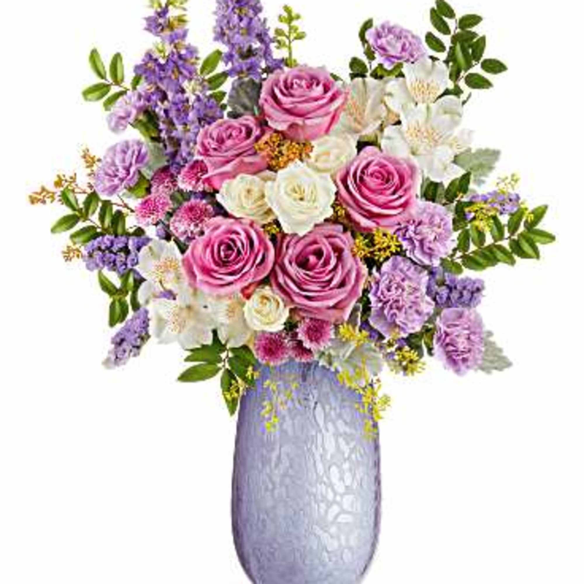 Surprise Mom with the timeless beauty of Teleflora's Vivi vase, crafted from