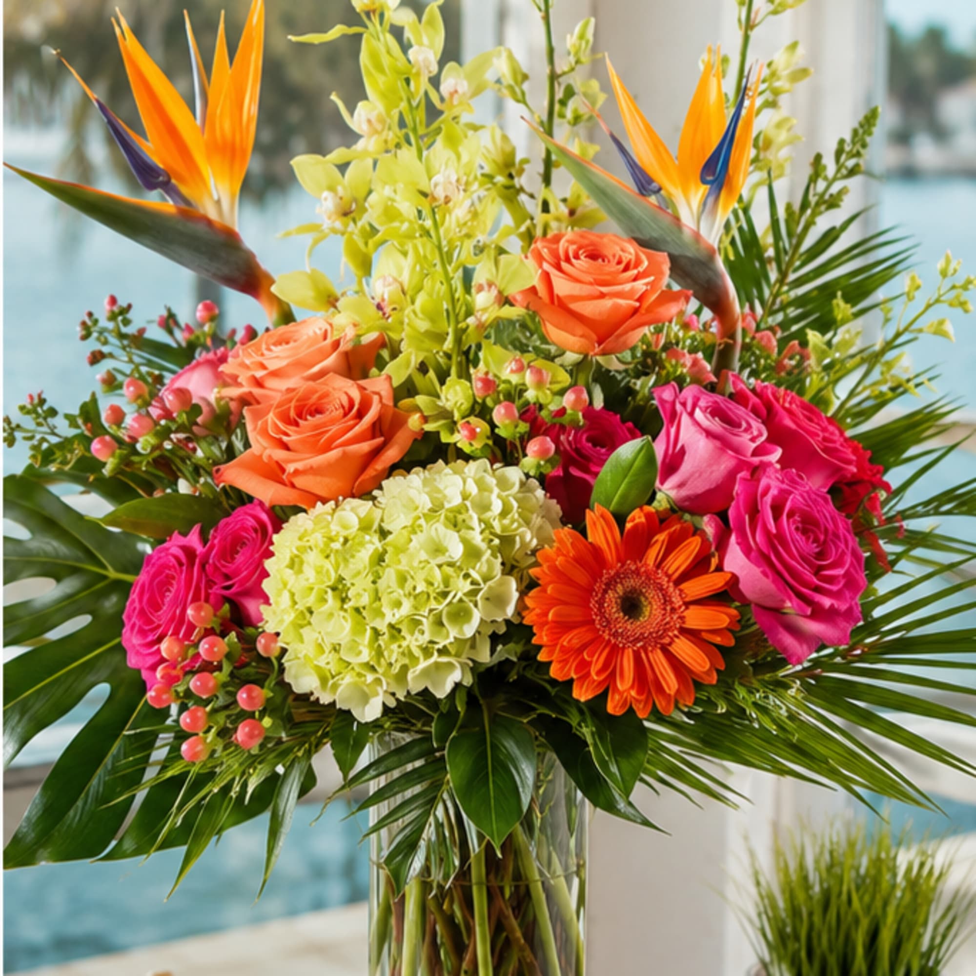 A sun-drenched burst of tropical color greets the recipient the moment they